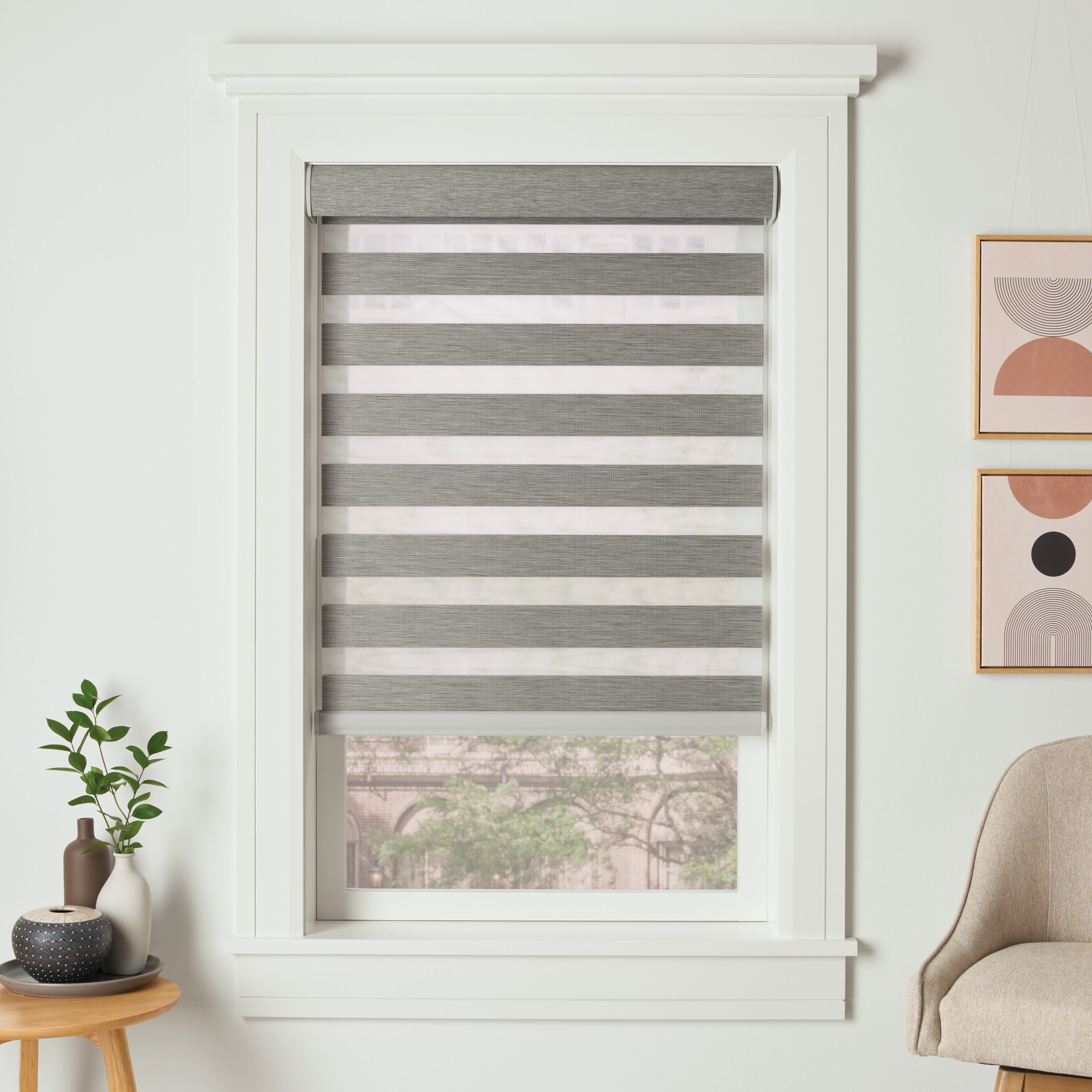 Bali Custom Layered Banded Zebra Roller shade