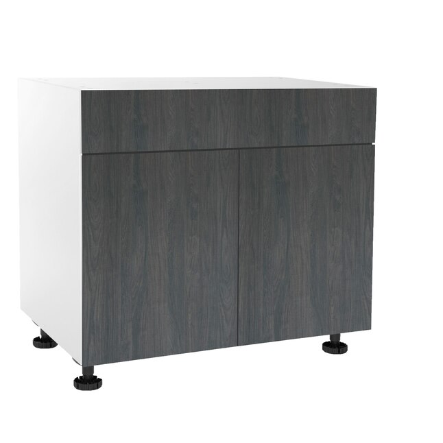 Cambridge 36-in W x 34.5-in H x 24-in D Carbon Marine Wood Engineered Wood Door Base Stock Cabinet Cambridge 36-in W x 34.5-in H x 24-in D Carbon Marine Wood Engineered Wood Door Base Stock Cabinet
