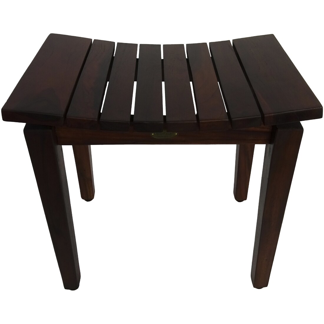 Contemporary Teak Shower Stool or Bench in Brown Finish