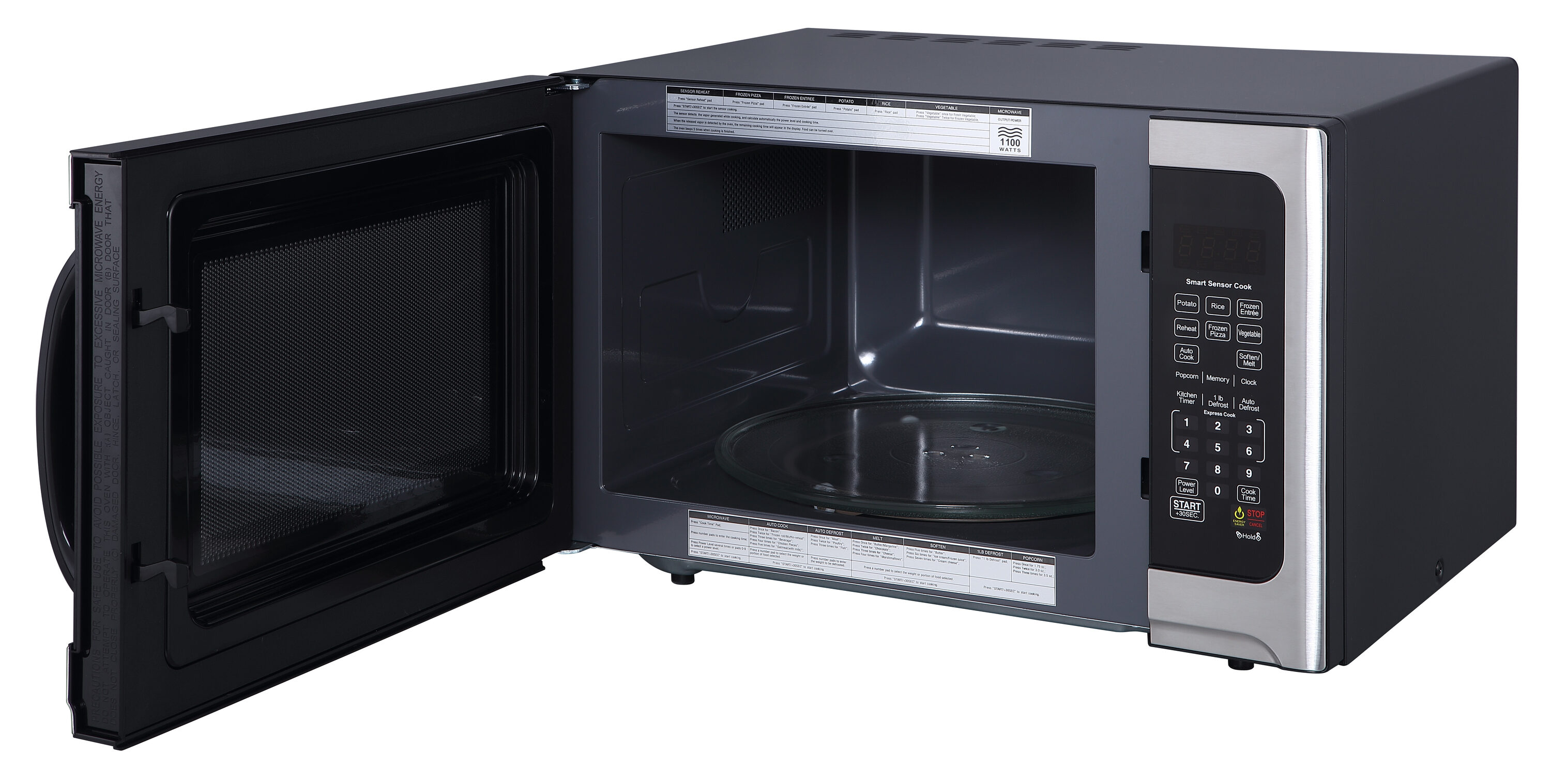 Farberware Professional 1.2 Cu. ft. 1100-Watt Microwave Oven with Sensor Cooking, Silver/Black