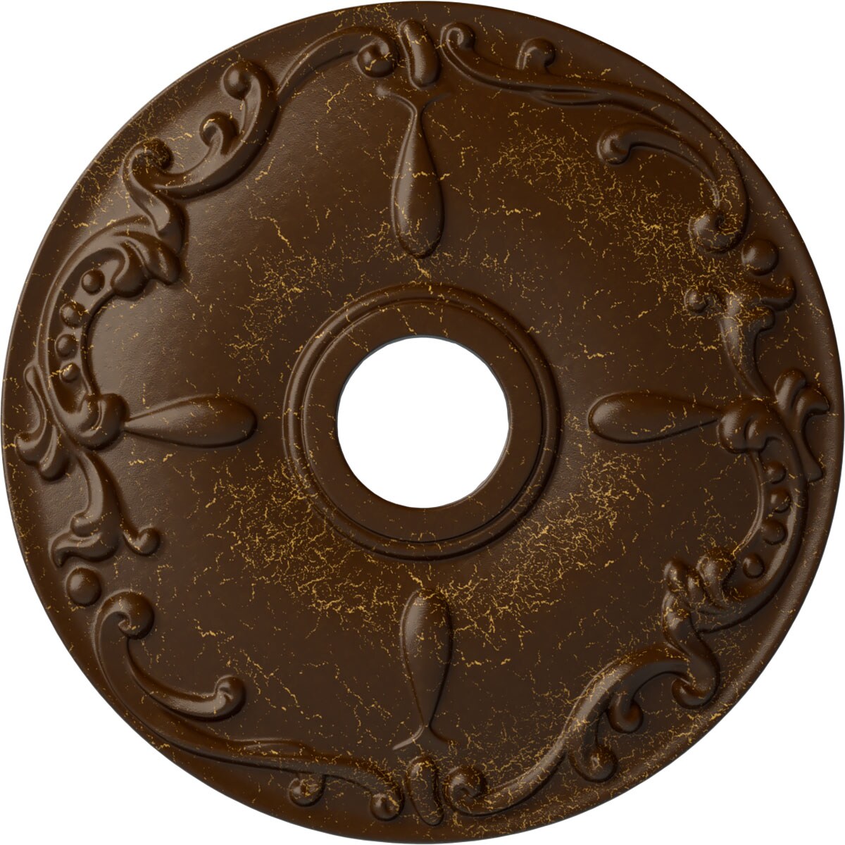 Ekena Millwork CM18KERBC Kent 18-in W x 18-in L Painted Root Beer Crackle Polyurethane Whole Ceiling Medallion