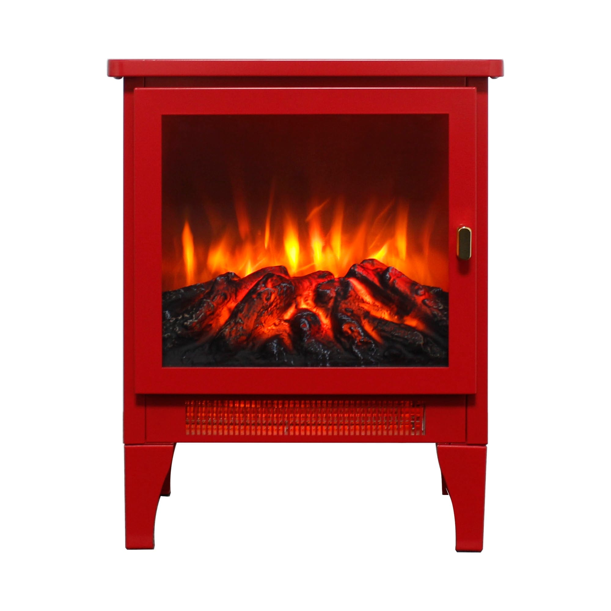 Innobule  18 inch Freestanding Electric Fireplace Stove heater with 3D Flame effectClassic Red