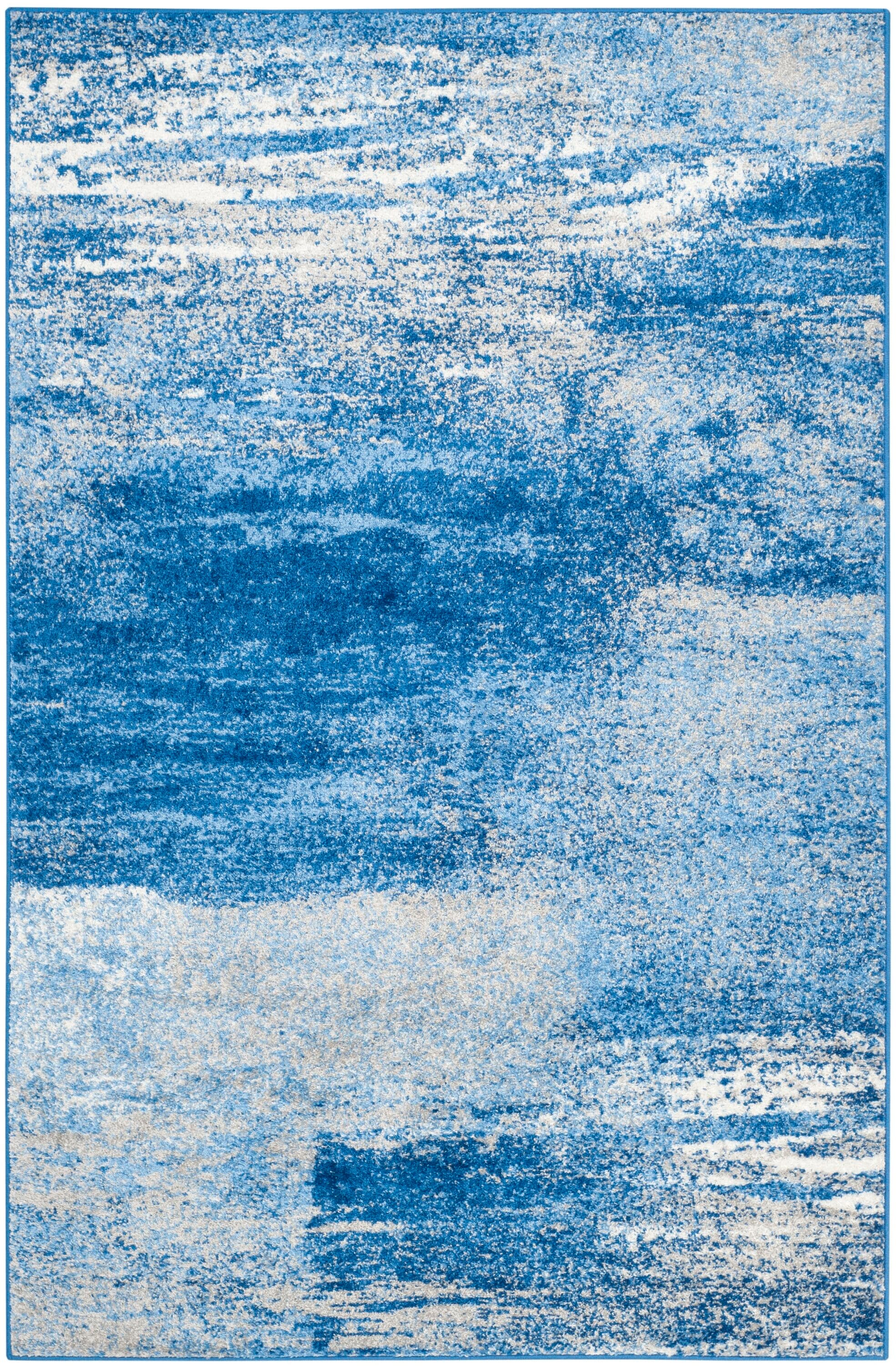 Safavieh ADR112F-4 Adirondack Zayne 4 x 6 (ft) Loomed Polypropylene Silver/Blue Rectangular Indoor Abstract Industrial Area rug