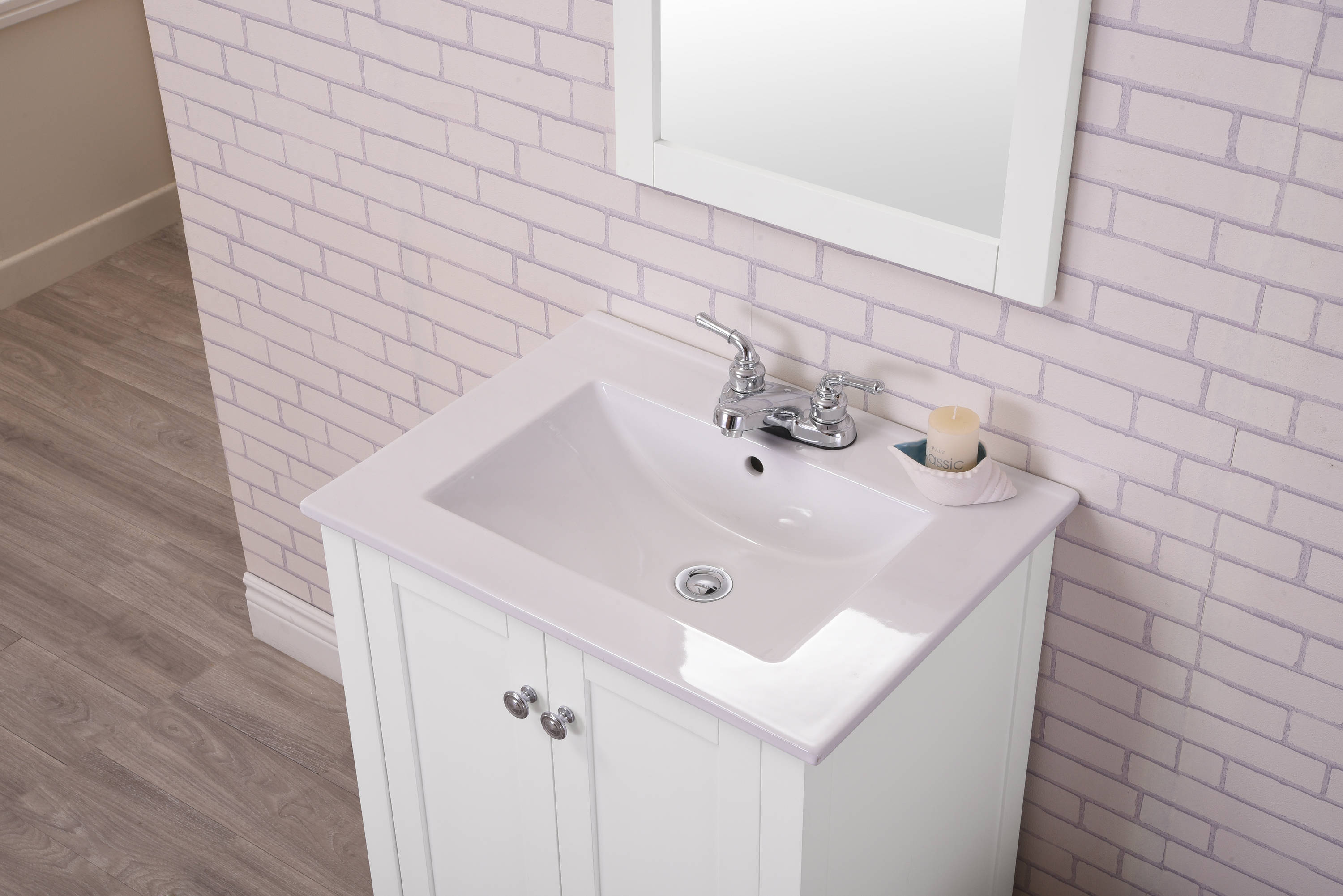 Elegant Decor Home Furnishing 24 In White Single Sink Bathroom Vanity   49747477 