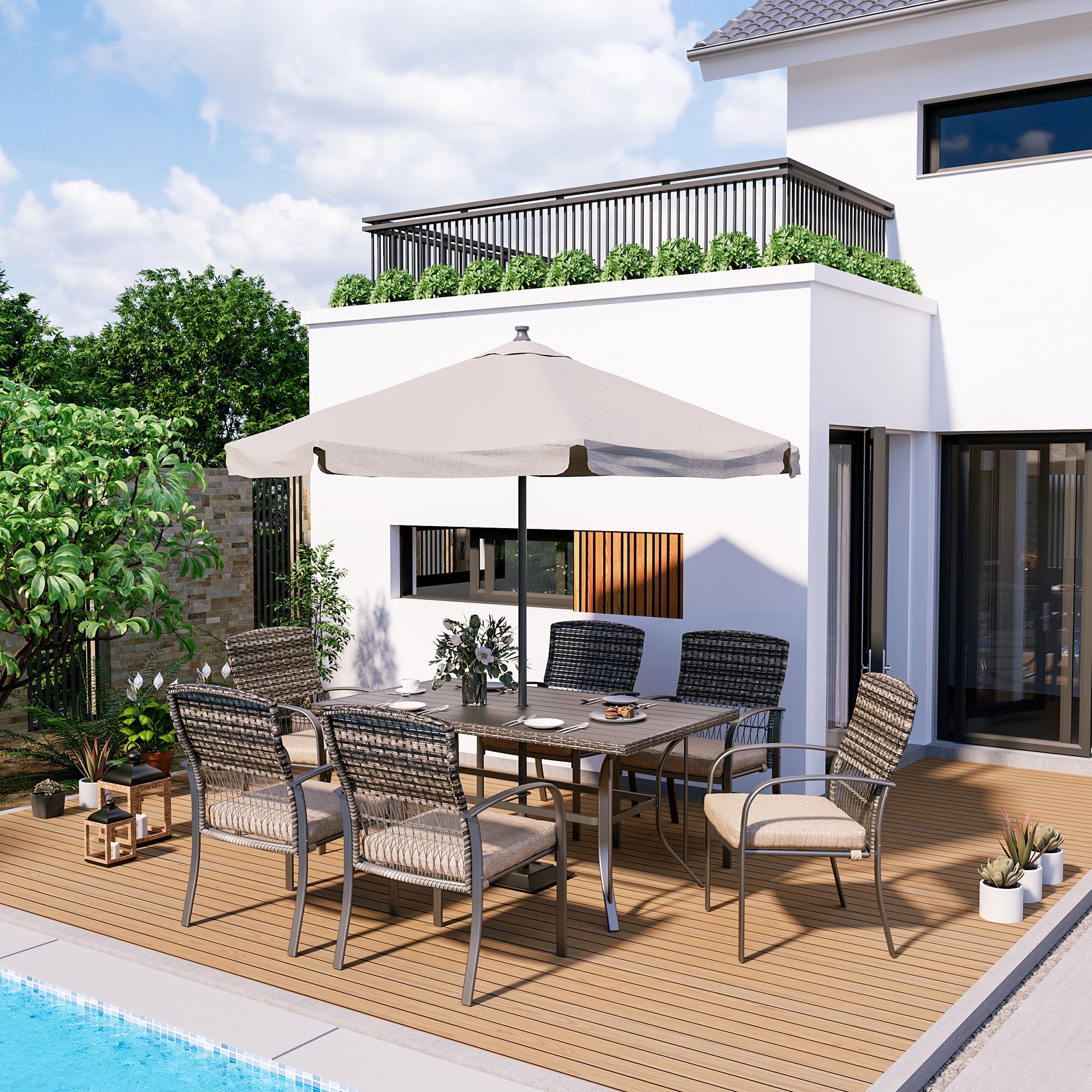 PamaPic TB-CZ-7JT-B-WL1 Patio-Dining-Sets - View #3