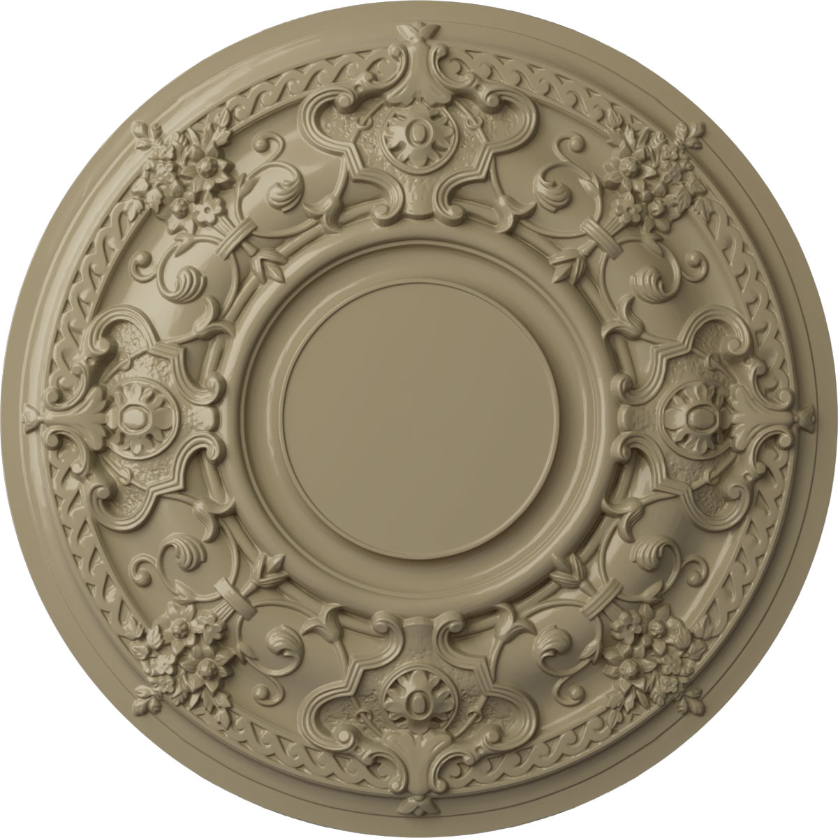 Ekena Millwork CM32JAGDF Jackson 32.75-in W x 32.75-in L Painted Gobi Desert Polyurethane Whole Ceiling Medallion
