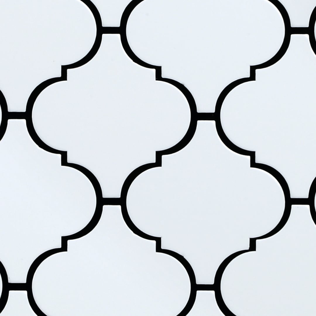 SpeedTiles SAM-ID120MWH544 Sample- Marrakesh WH White 4-in x 4-in Glazed Metal Marble Look Wall Tile