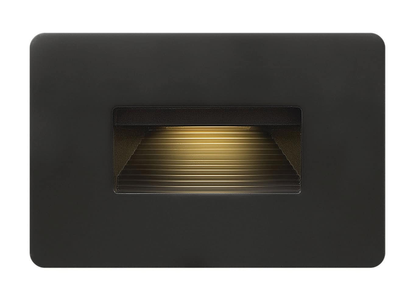 Hinkley 58508SK3K 240 -Lumens 20 -Watt Satin Black Line voltage Hardwired LED Outdoor Step and Stair light 3000-K