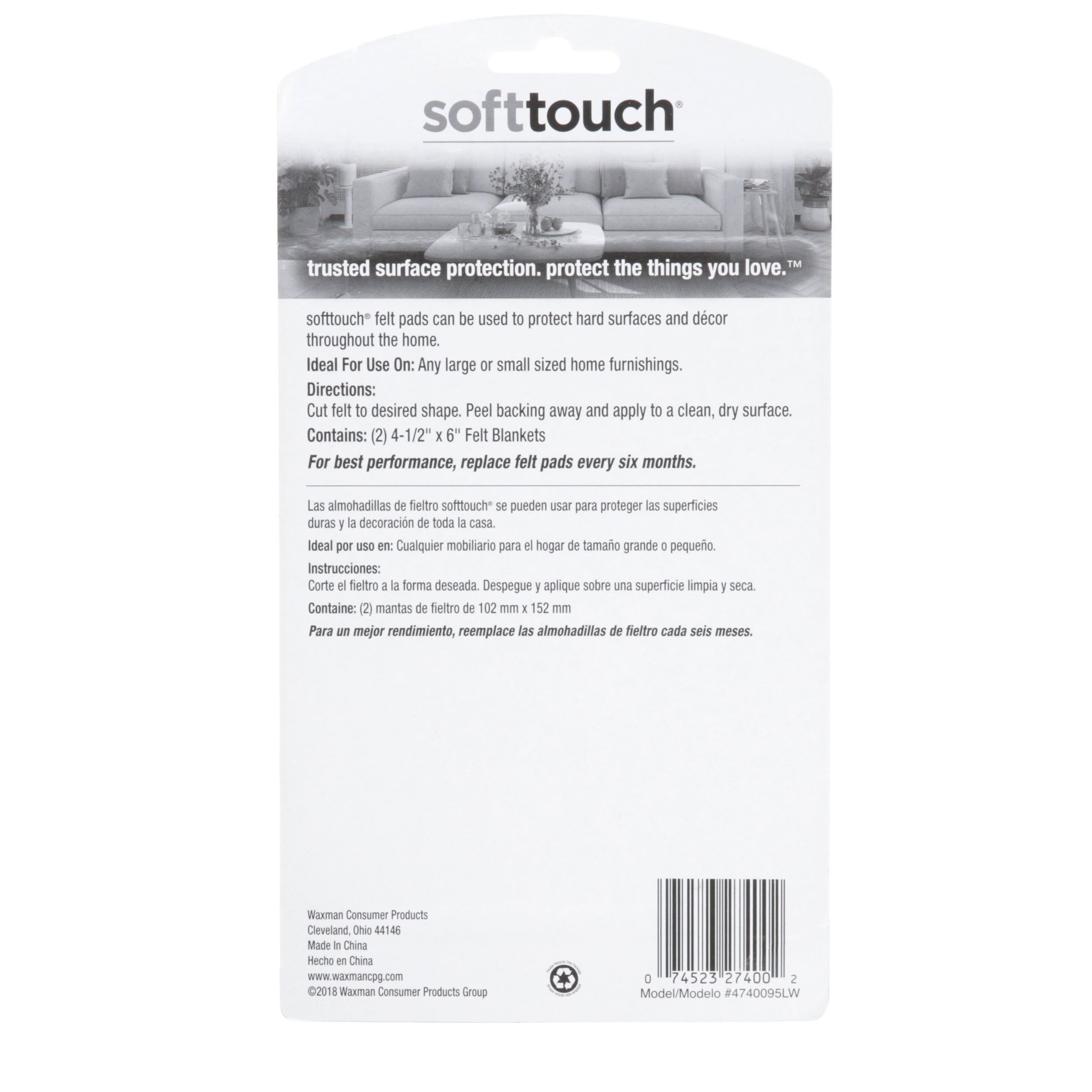 Soft Touch by Waxman 2ct Self-Stick Felt Blankets Brown 4.5" x 6" 