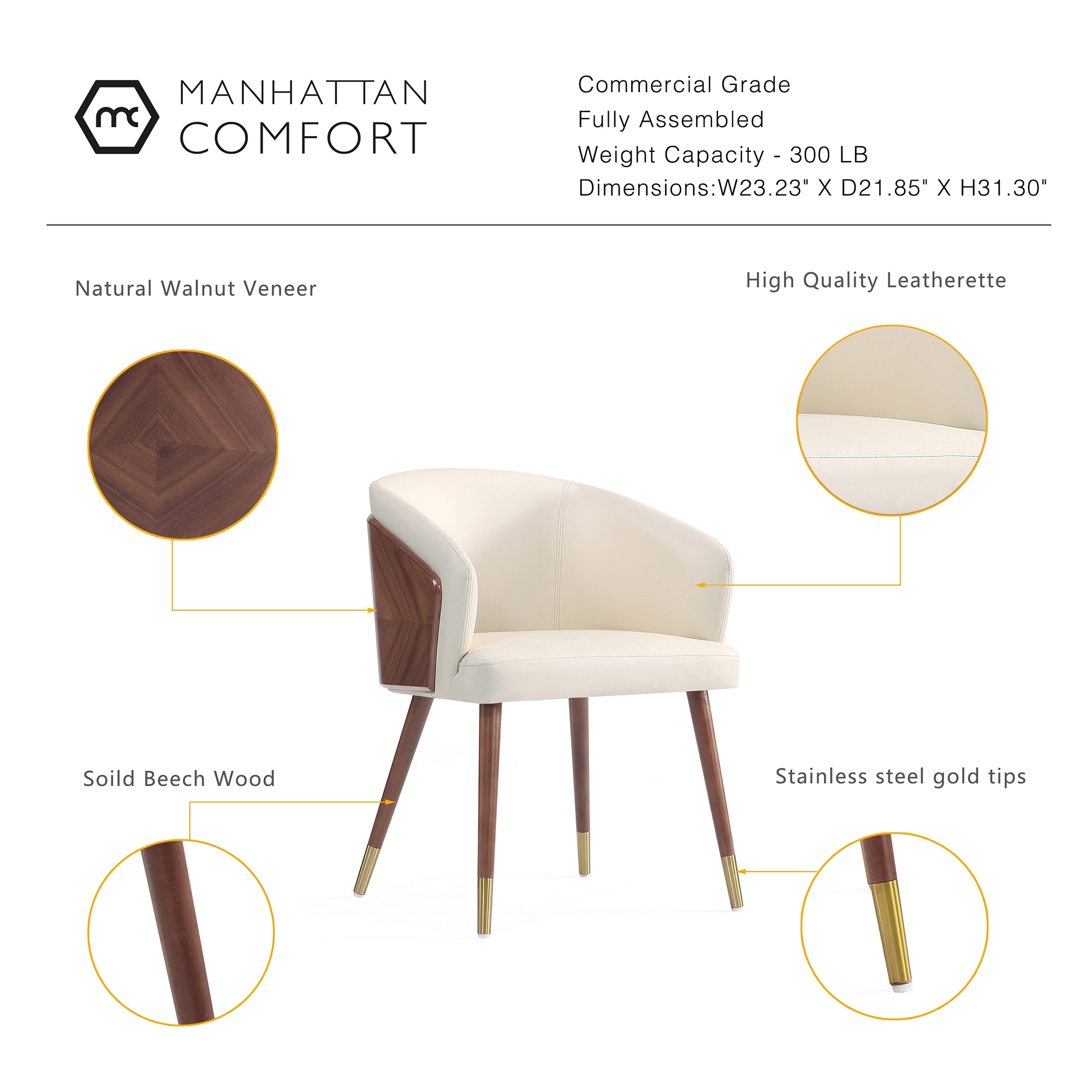 Manhattan Comfort 2-DC082-CR Dining-Chairs - View #4