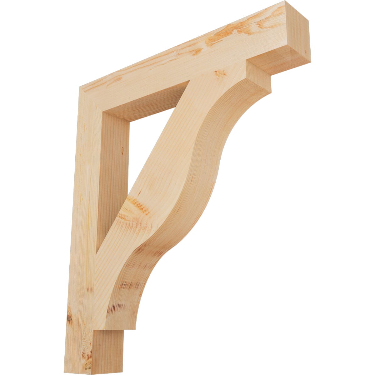 Ekena Millwork BKT04X26X30FST05SDF Funston Block Smooth 3-1/2-in x 26-in x 30-in Douglas fir Brown Wood Standard bracket