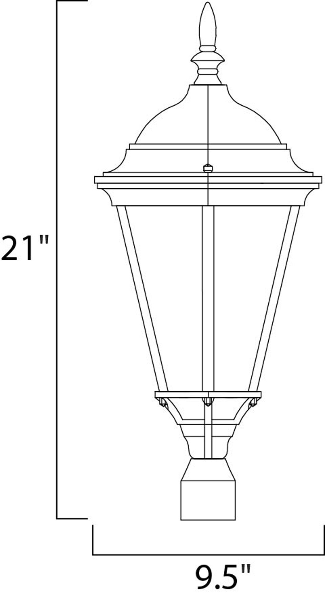 Maxim Lighting Westlake 21-in Black Traditional Outdoor Post Light 