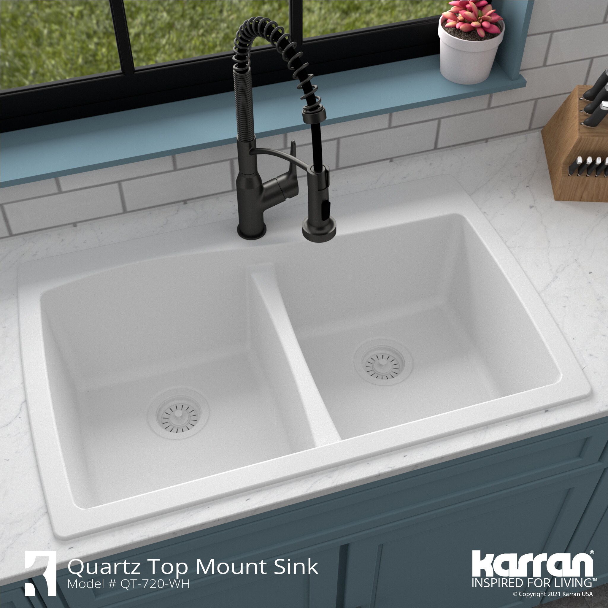 Karran QT-720-WH-PK1 Kitchen-Sinks - View #7