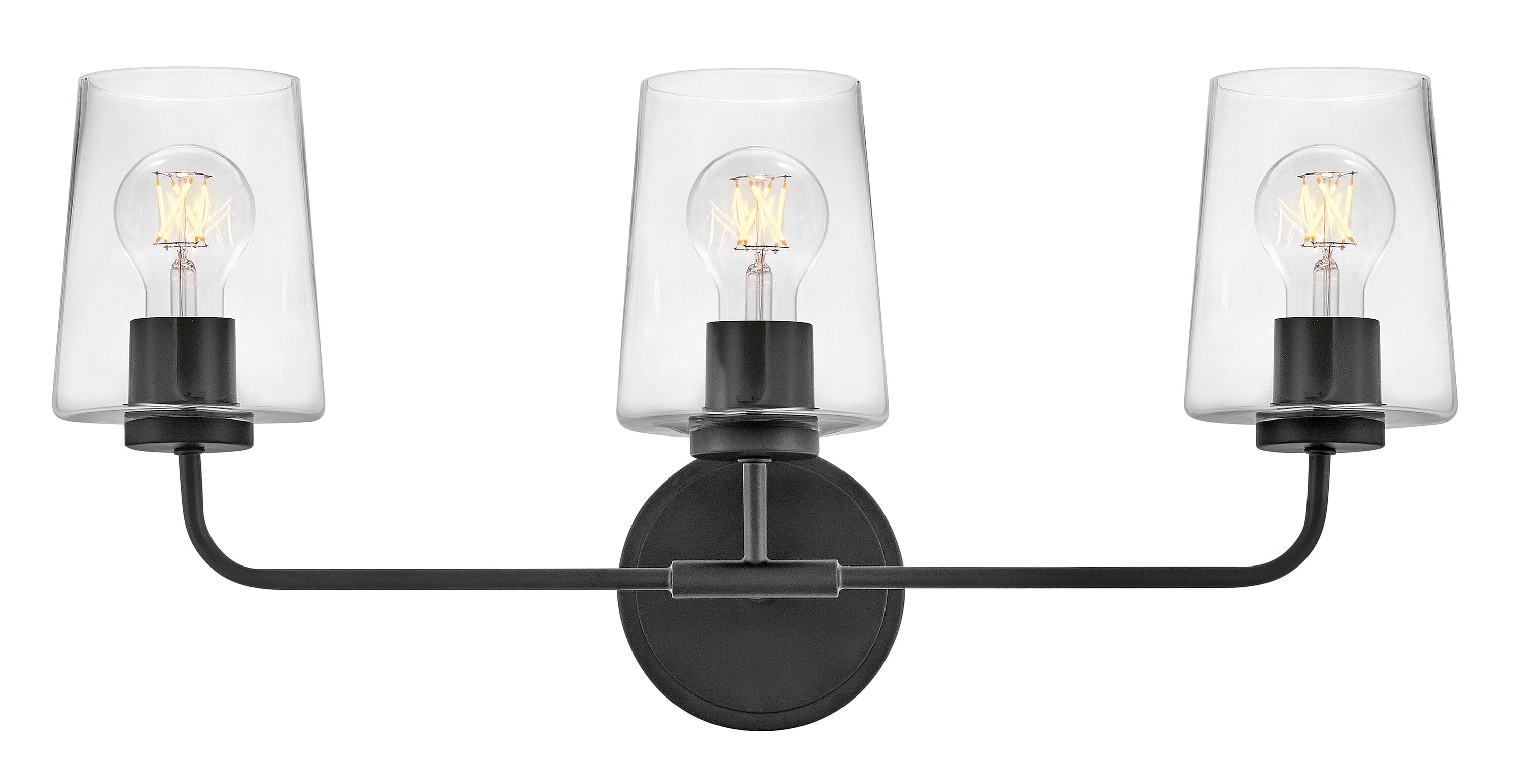 Lark 853453BK-CL Kline 23.75-in 3 -Light Satin Black Transitional Vanity light