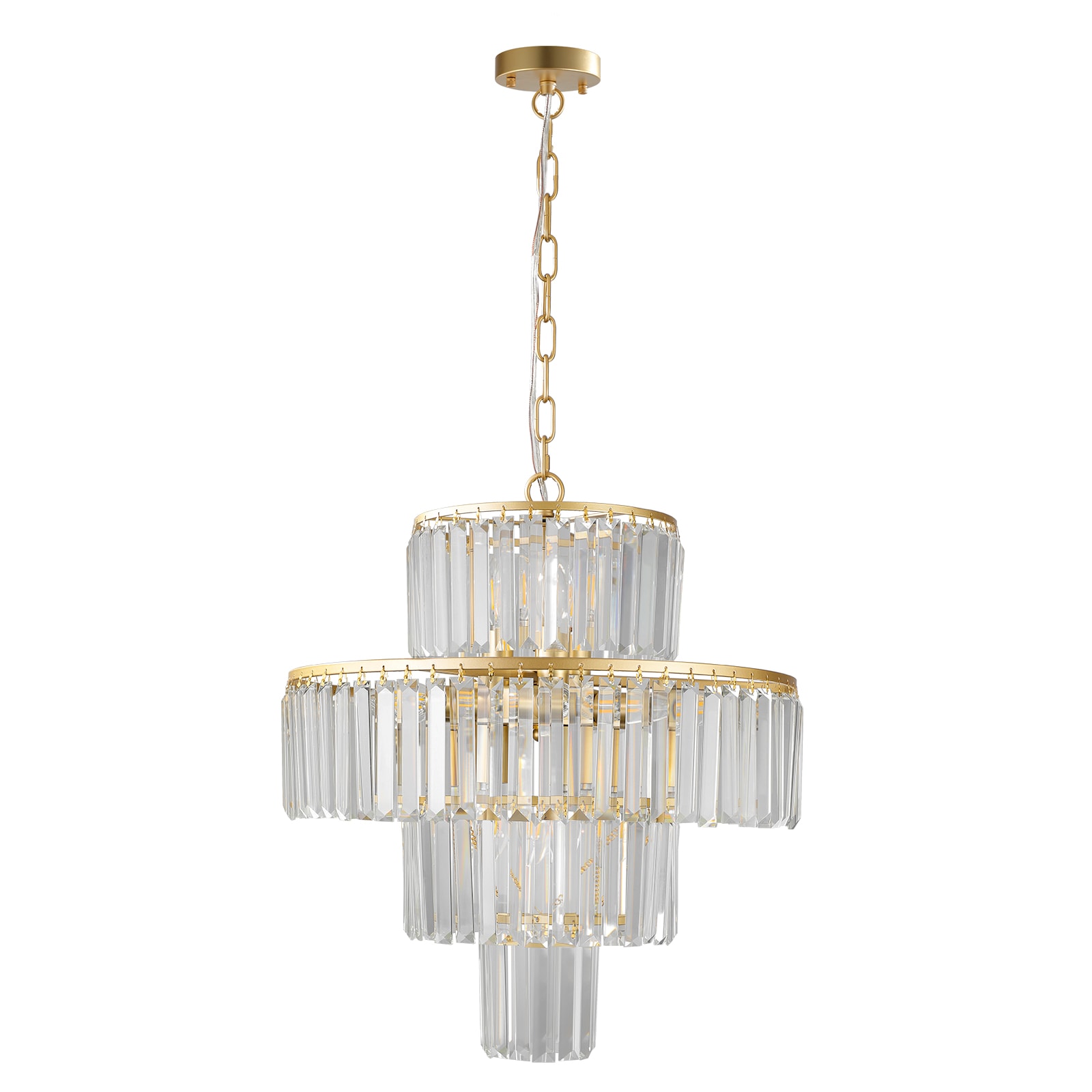 Flynama 12 -Light Gold Metal Chandelier