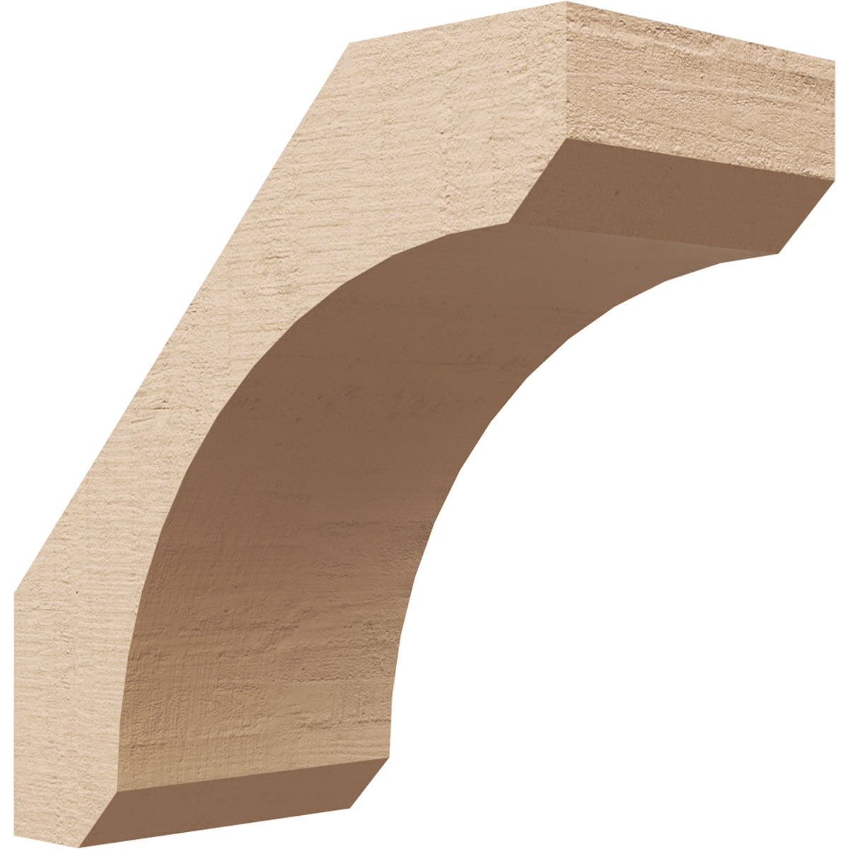 Ekena Millwork BRCUR05X10X10LECRCPR 5-in x 10-in x 10-in Primed Urethane Legacy Rough Cedar Woodgrain TimberThane KneeBrace