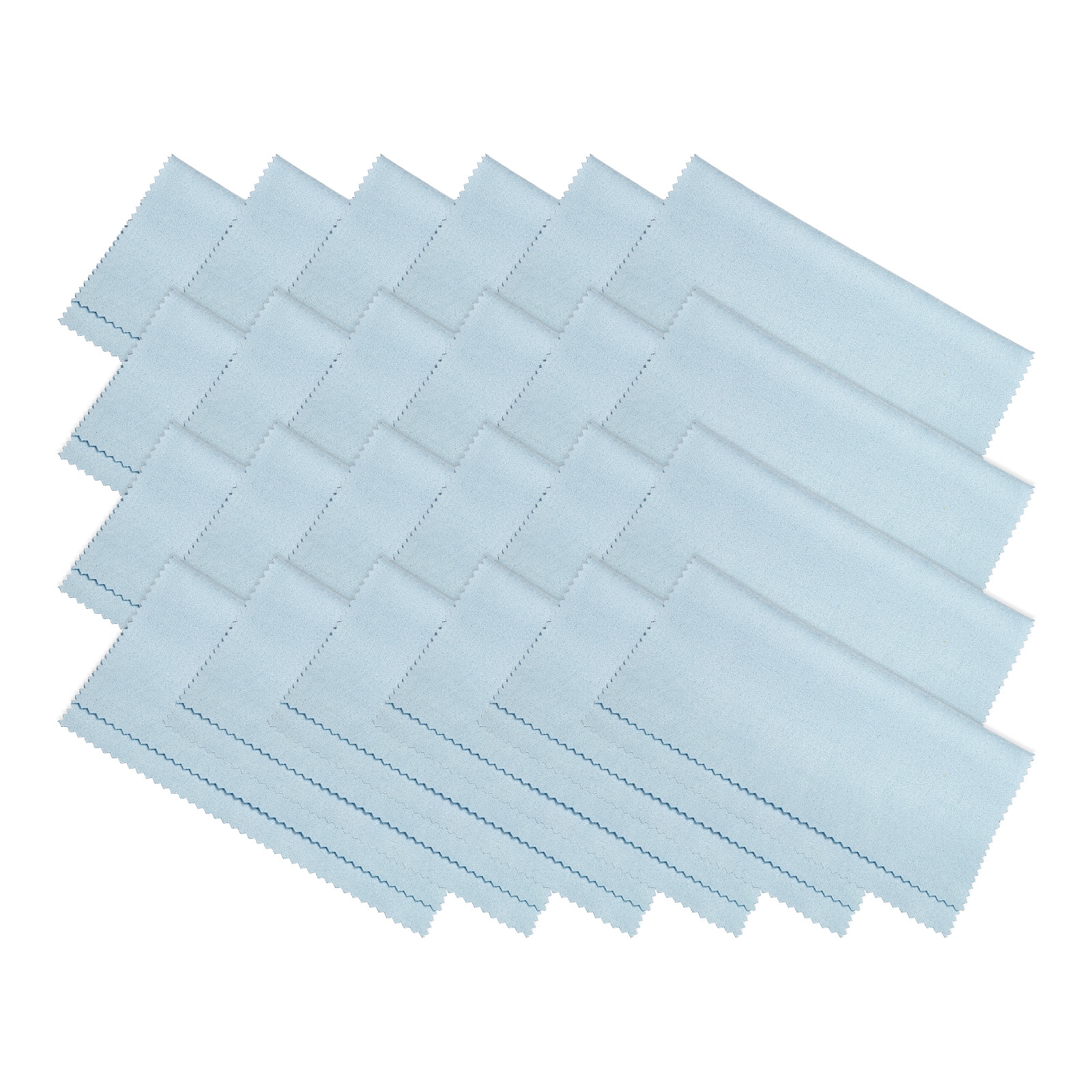 PATIKIL Eyeglass Microfiber Cleaning Cloth 7 Inchx6 Inch 24pcs Glasses Cleaning Cloth Soft Suede Wipe Screen Cloth for Camera Lens Eyeglasses Screens in Individual Vinyl Pouch Blue