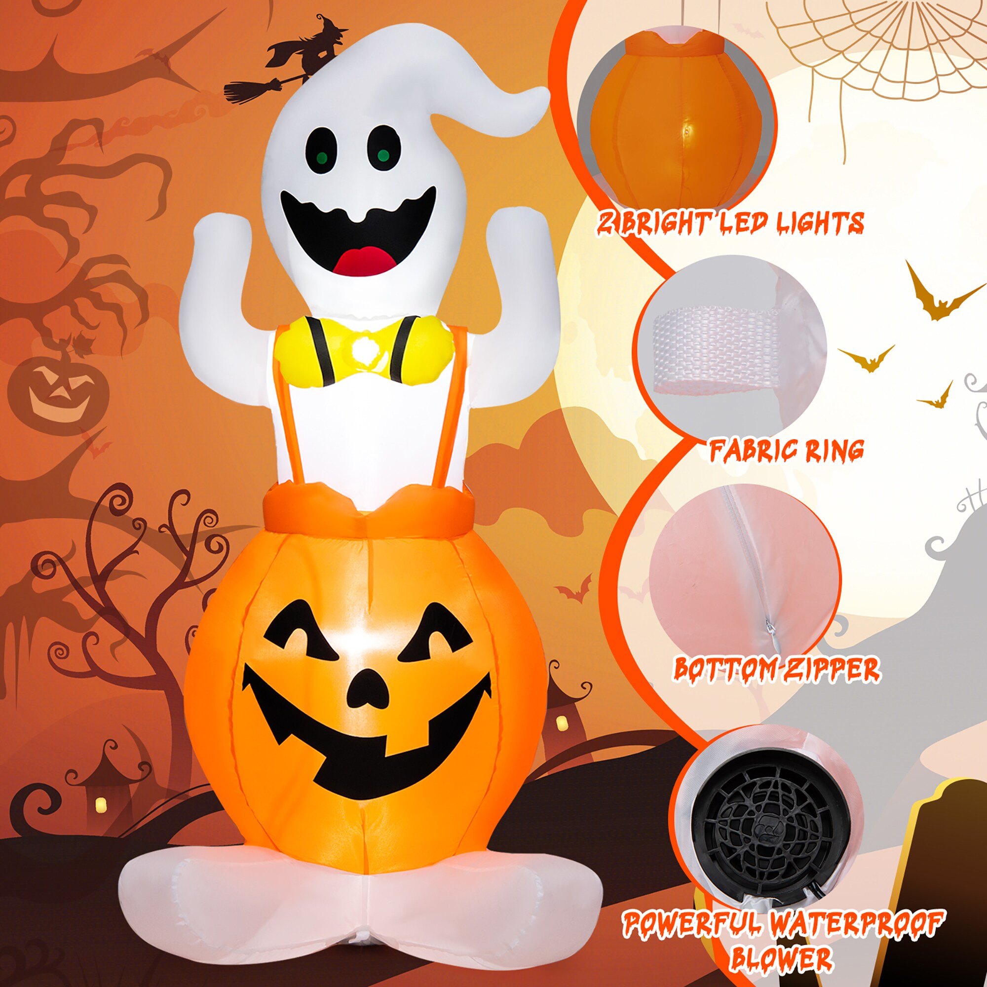 Costway 5-ft Lighted Happy Halloween Inflatable in the Outdoor ...