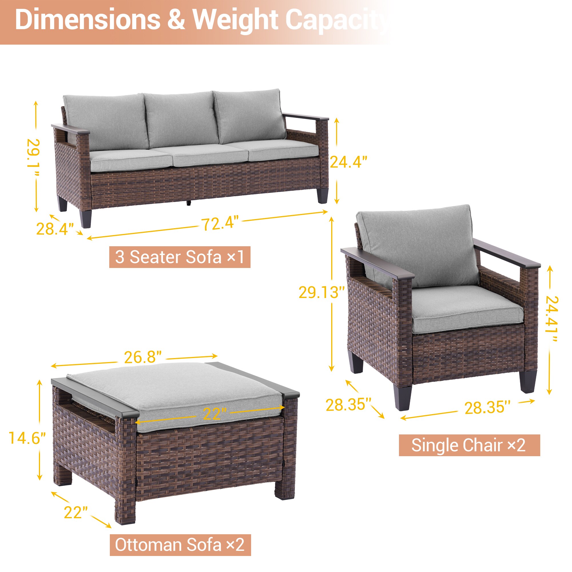 Sonkuki SD-PS-126BLY Patio-Conversation-Sets - View #2