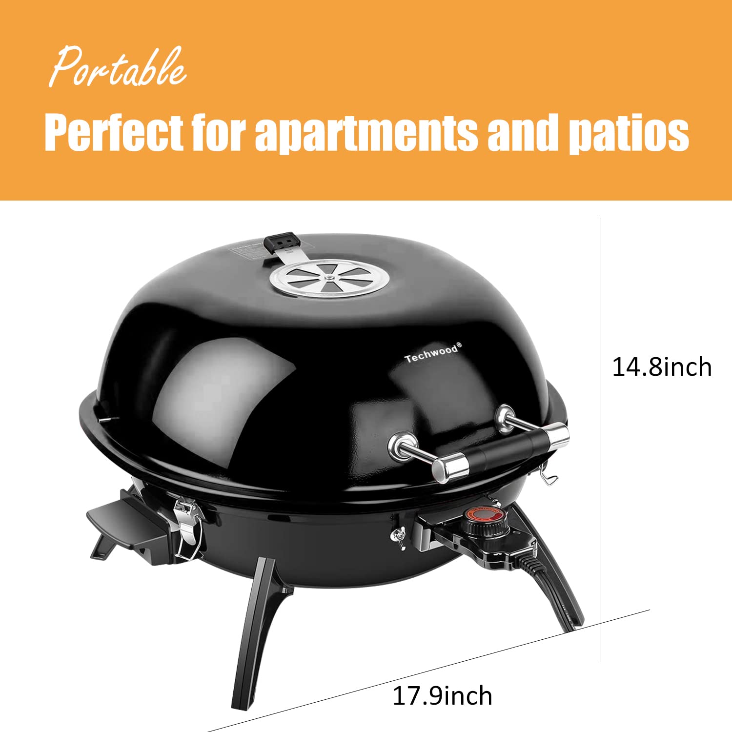 Jeremy Cass Portable Electric Grill - 1600W, Adjustable Temperature  Control, Stainless Steel Cooking Surface, ETL Safety Listed in the Electric  Grills department at