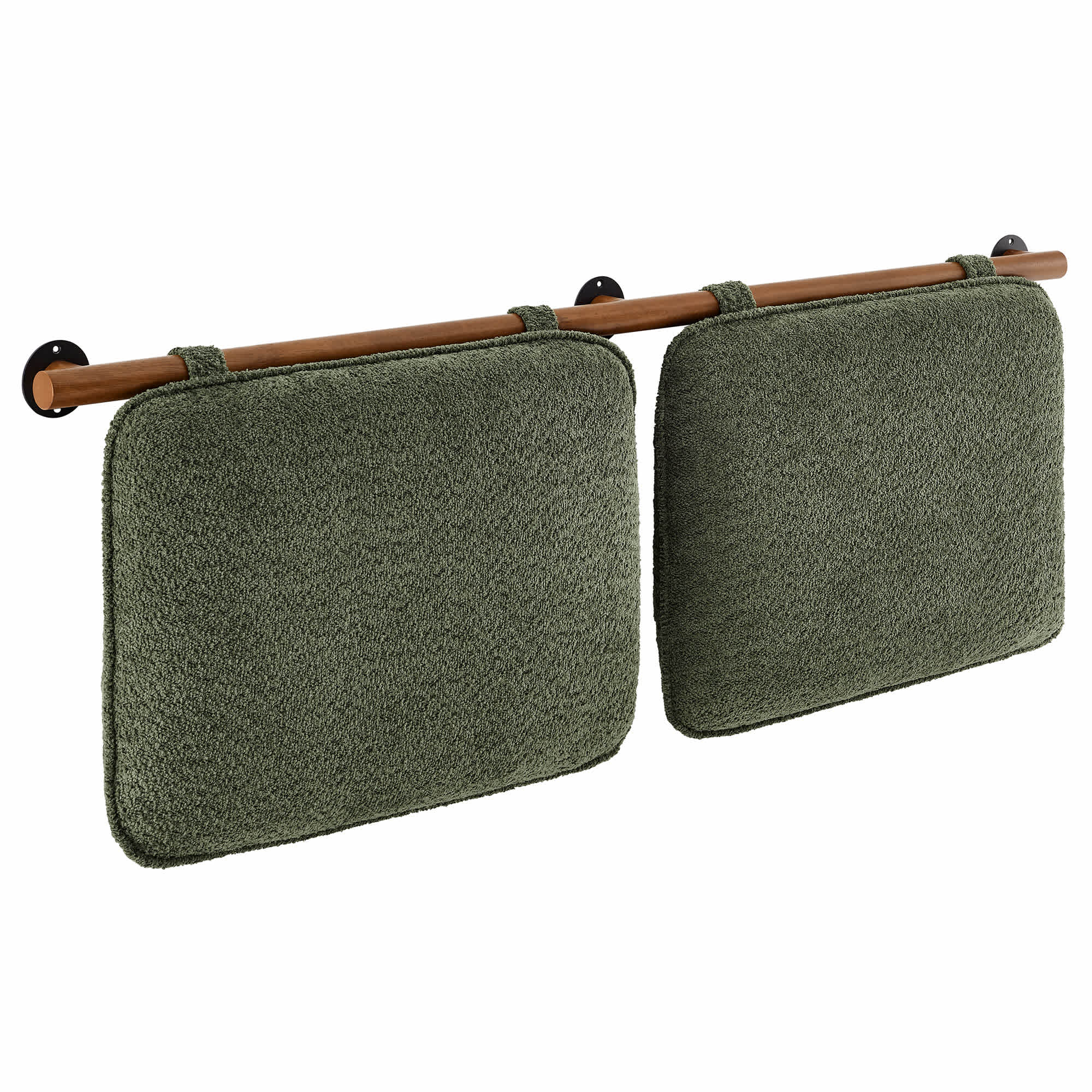 Modway -  Anela Wall-Mounted Chenille Upholstered Full Headboard in Sage Walnut