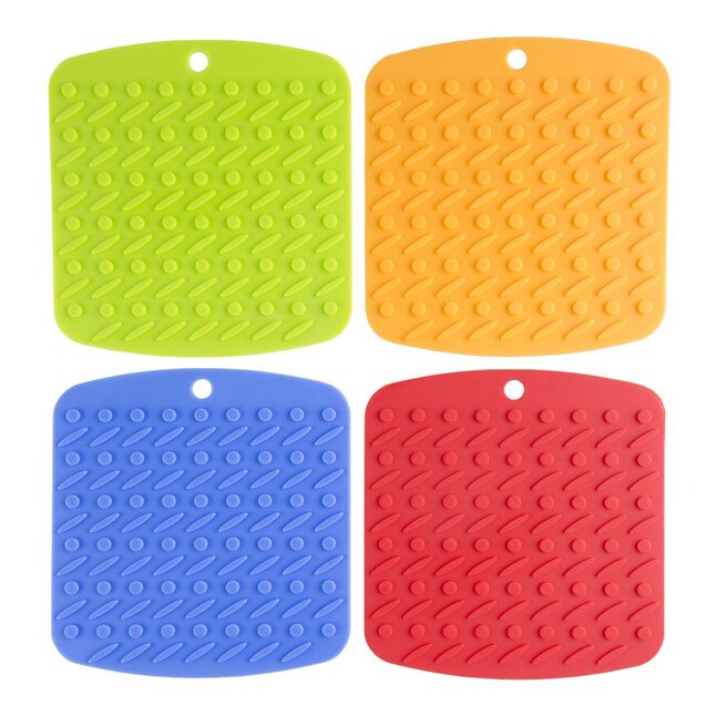 Hastings Home Silicone Pot Holder, Trivet Mat, Jar Opener, Spoon Rest, and  Garlic Peeler - 4 pc - Multi-Functional Kitchen Accessory - by Hastings  Home in the Kitchen Towels department at