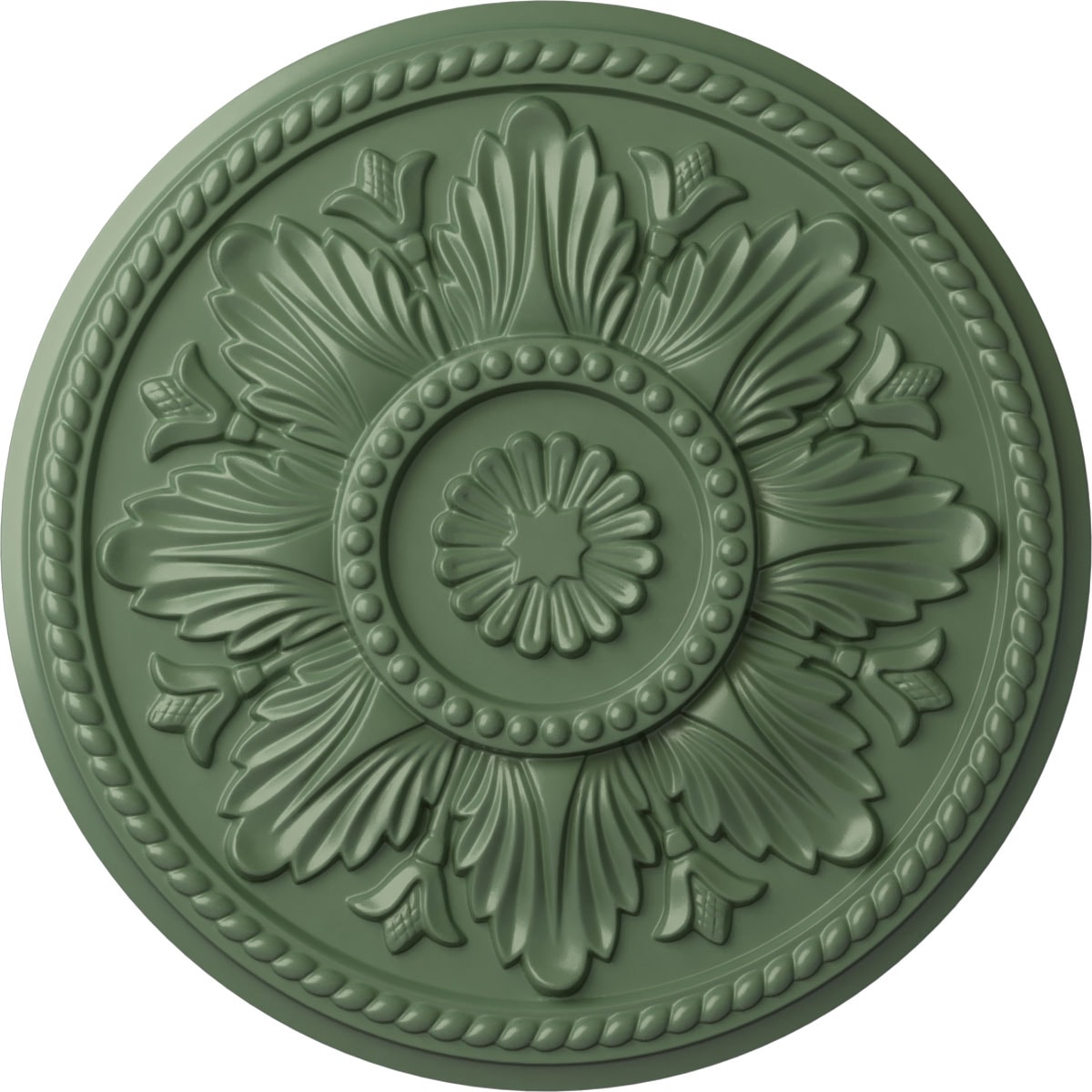 Ekena Millwork CM18EDAGF Edinburgh 18-in W x 18-in L Painted Athenian Green Polyurethane Whole Ceiling Medallion