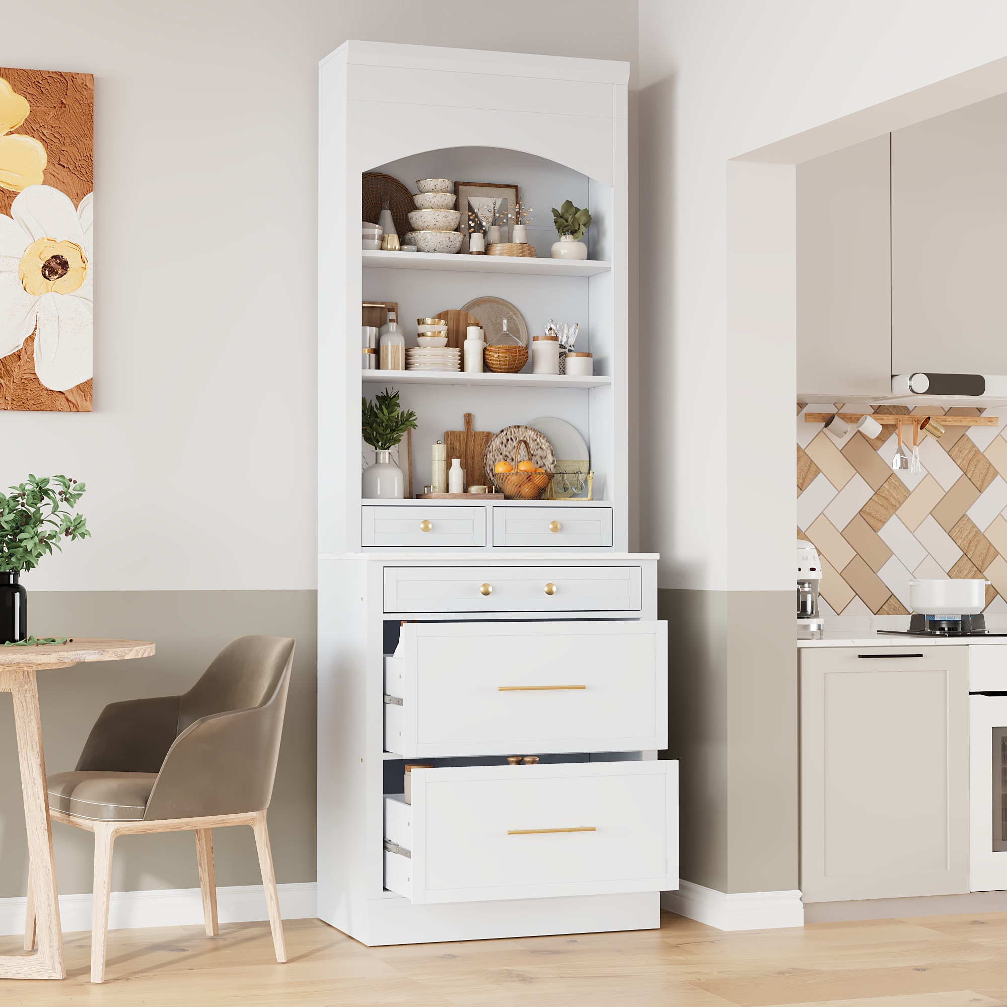 SINOFURN SYA010517WT Dining-Kitchen-Storarge - View #2