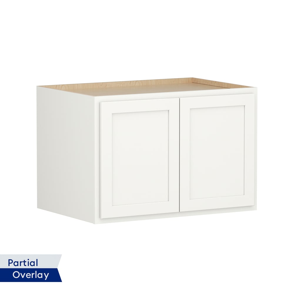 Shenandoah PRO Express Breckenridge 36-in W x 24.5-in H x 12-in D Linen Full Overlay Wall Fully Assembled Plywood Cabinet (Recessed Panel Shaker Door Style)