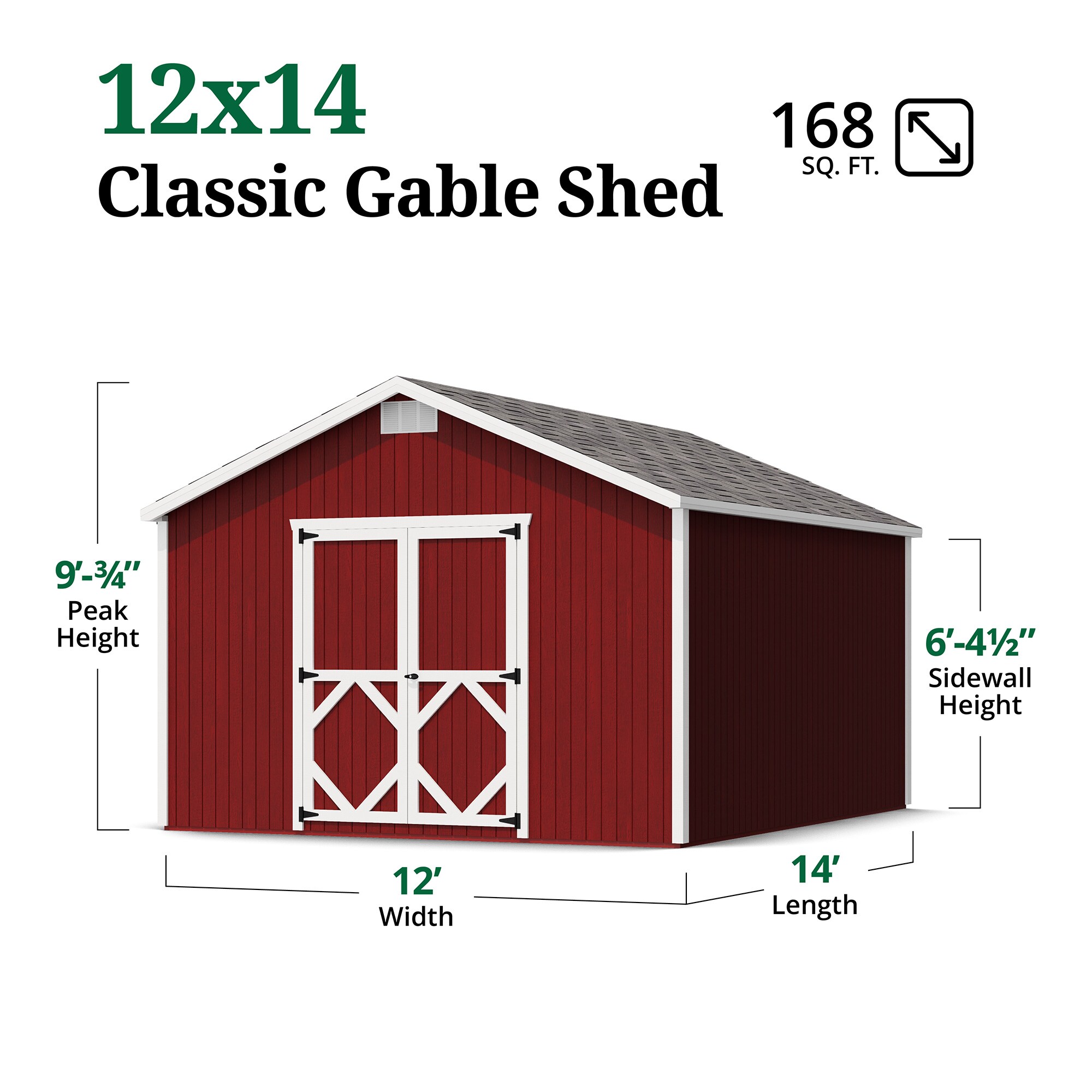 Little Cottage Co 12X14 CGS-PC Wood-Storage-Buildings - View #3