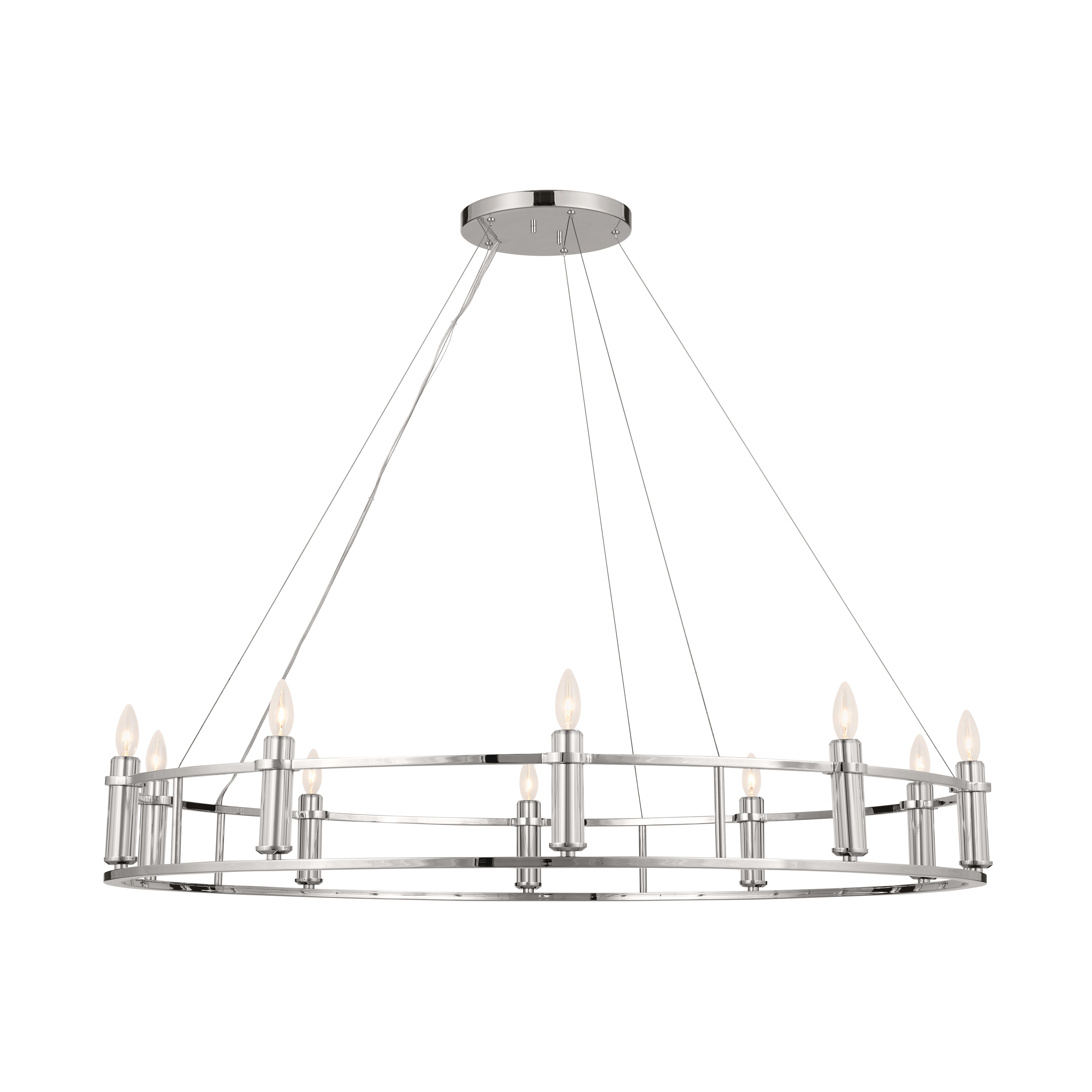 Kichler 52491PN Rosalind 10 -Light Nickel Traditional For Use in Bedrooms, Dining Rooms, Foyers, Kitchens, Living Rooms Chandelier