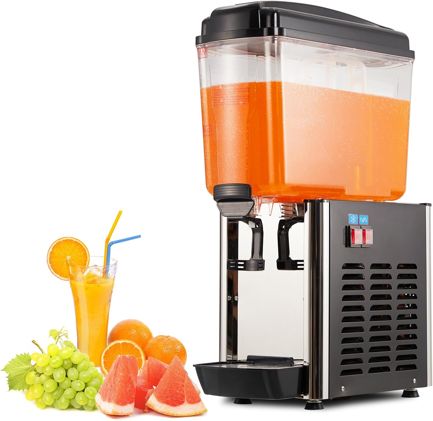 Garvee Commercial Beverage Dispenser 1 Tank 4 8 Gallon 18L Large Cold Juice Dispenser with Thermostat Controller for Ice Tea Drink Machine