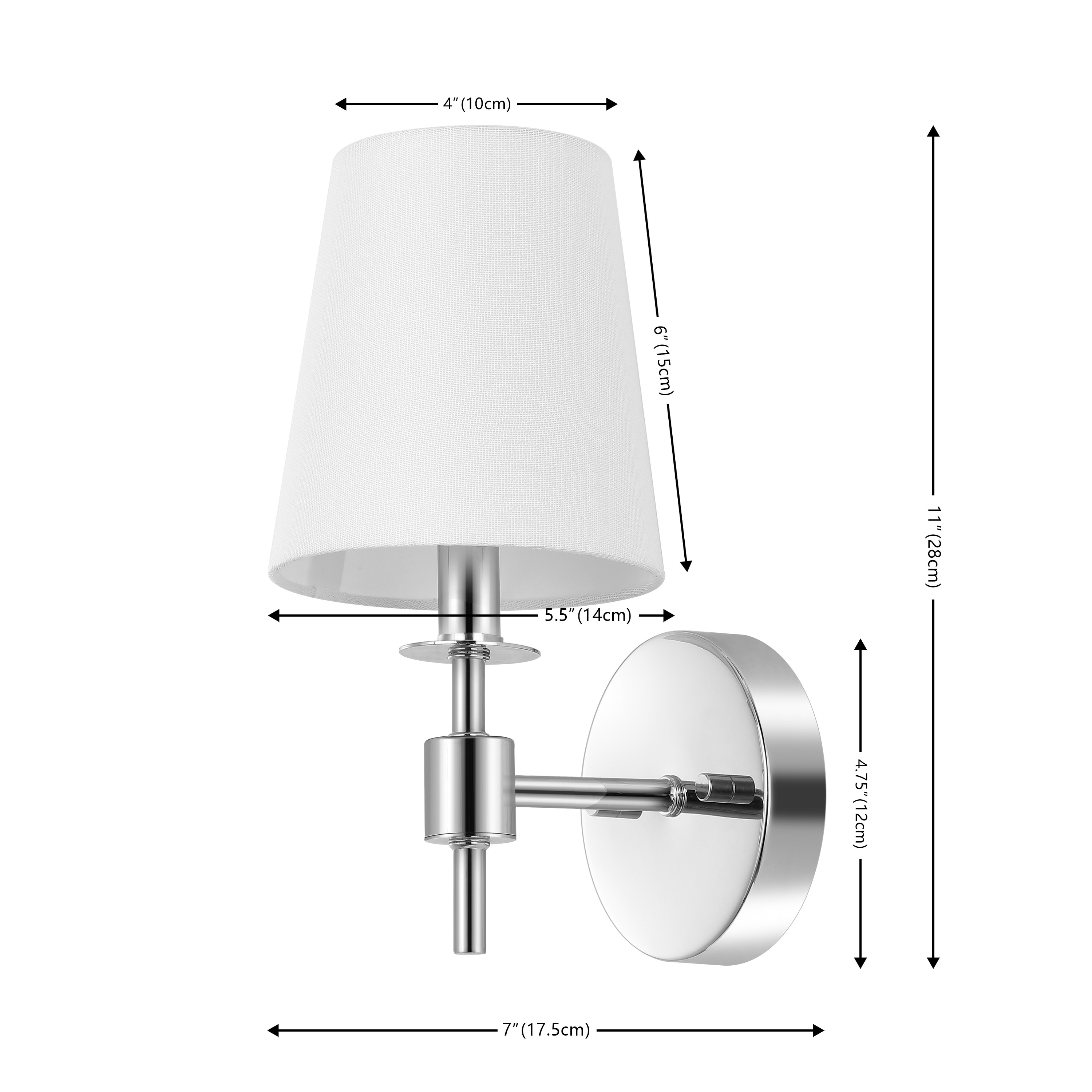 Dalany 7" Wall Sconce (Set of 2) - Chrome - Safavieh