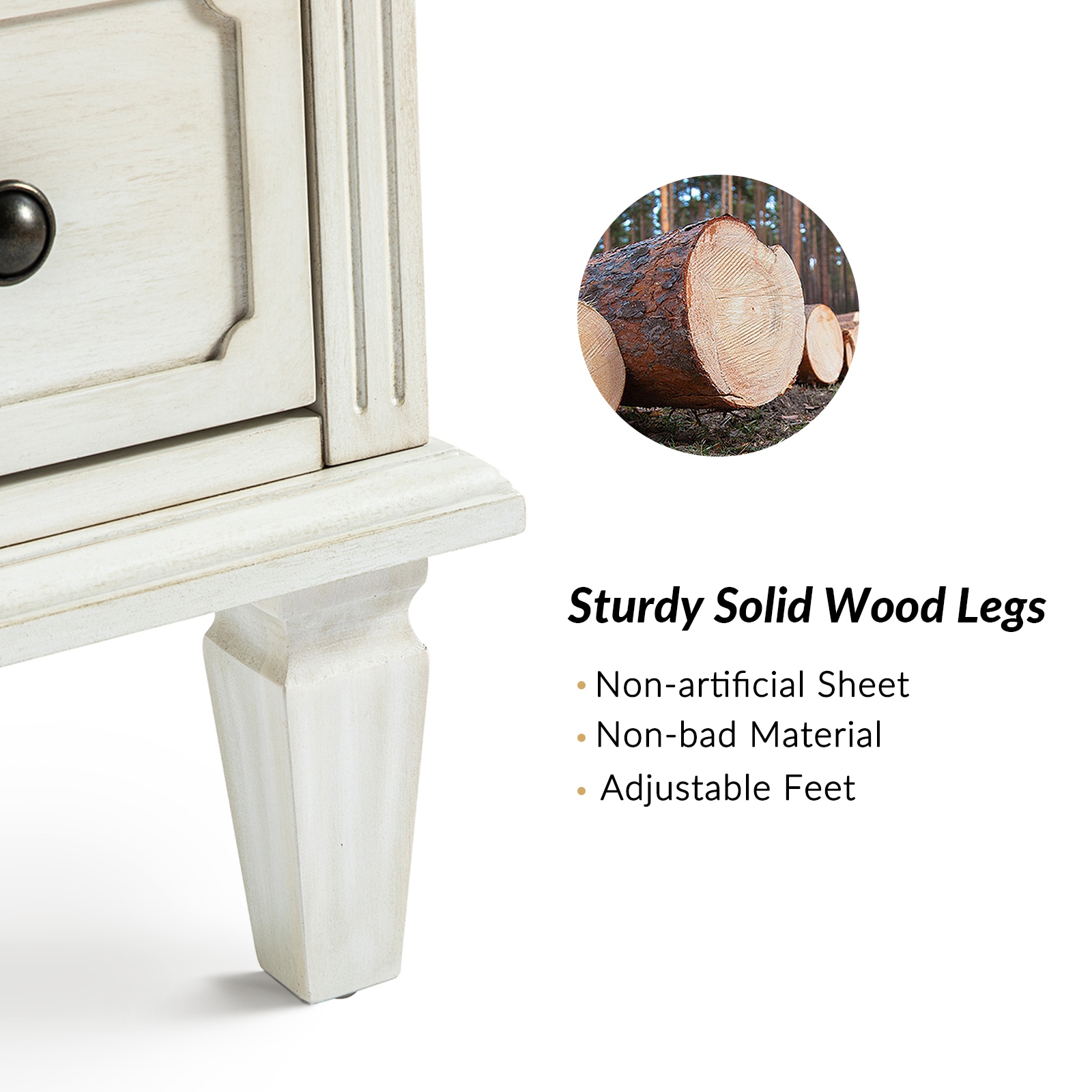 14 Karat Home NSJY0539-WTE nightstands - View #3