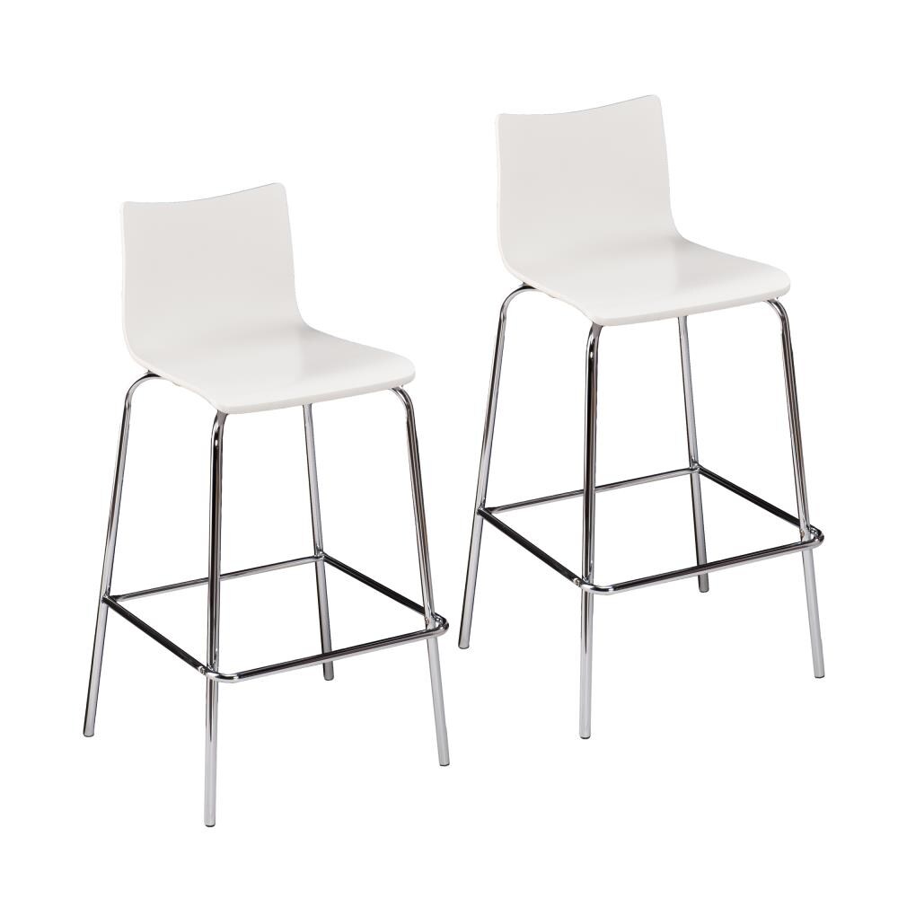 Holly & Martin BC8418 Blence 2 -Set White 29.25-Inches H Bar height Metal Bar Stool