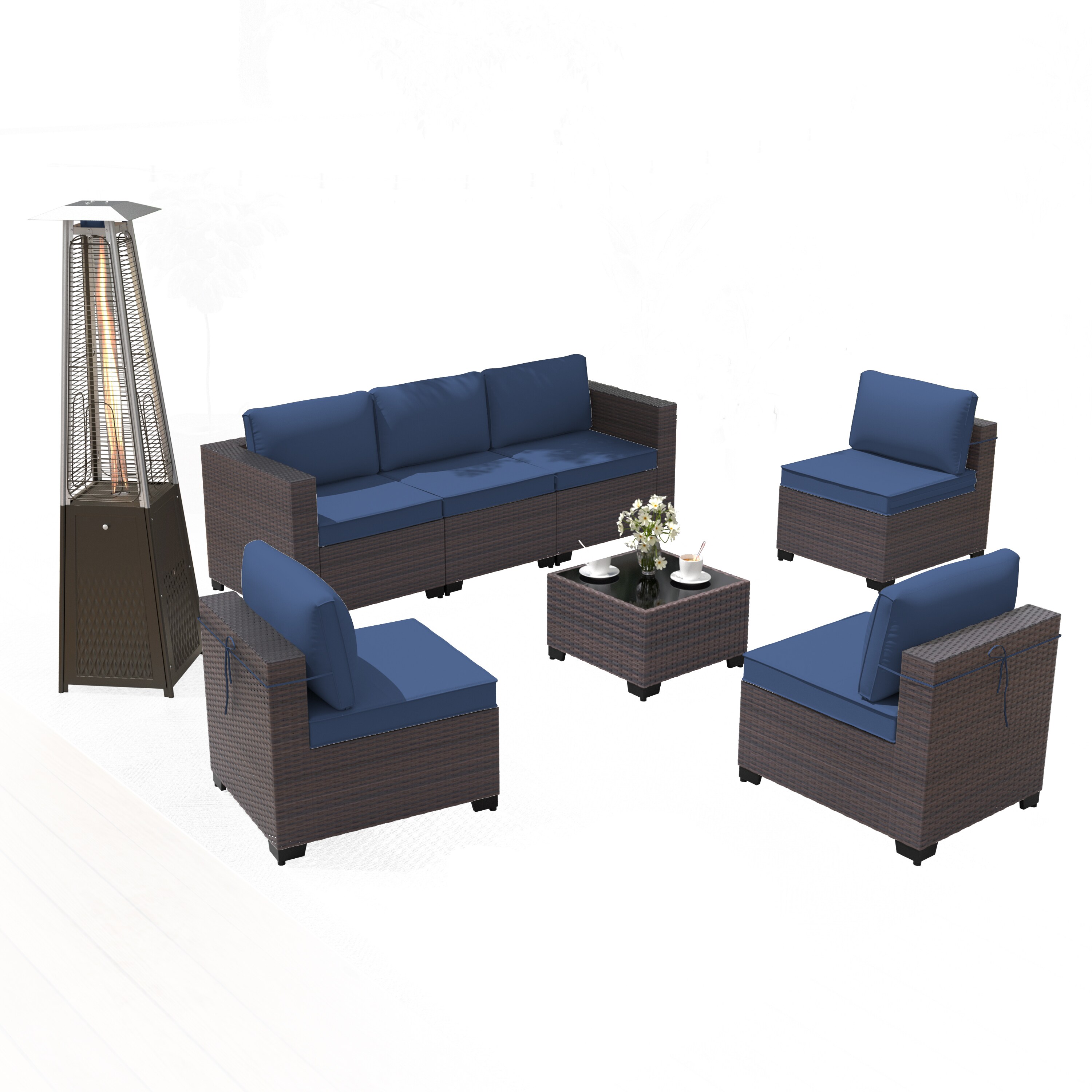 ALAULM LS-7PCS+PH-NAVY Patio-Conversation-Sets - View #8