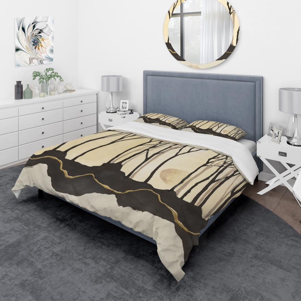 Designart BED30467-Q 3 -Piece Beige Queen Duvet cover Set