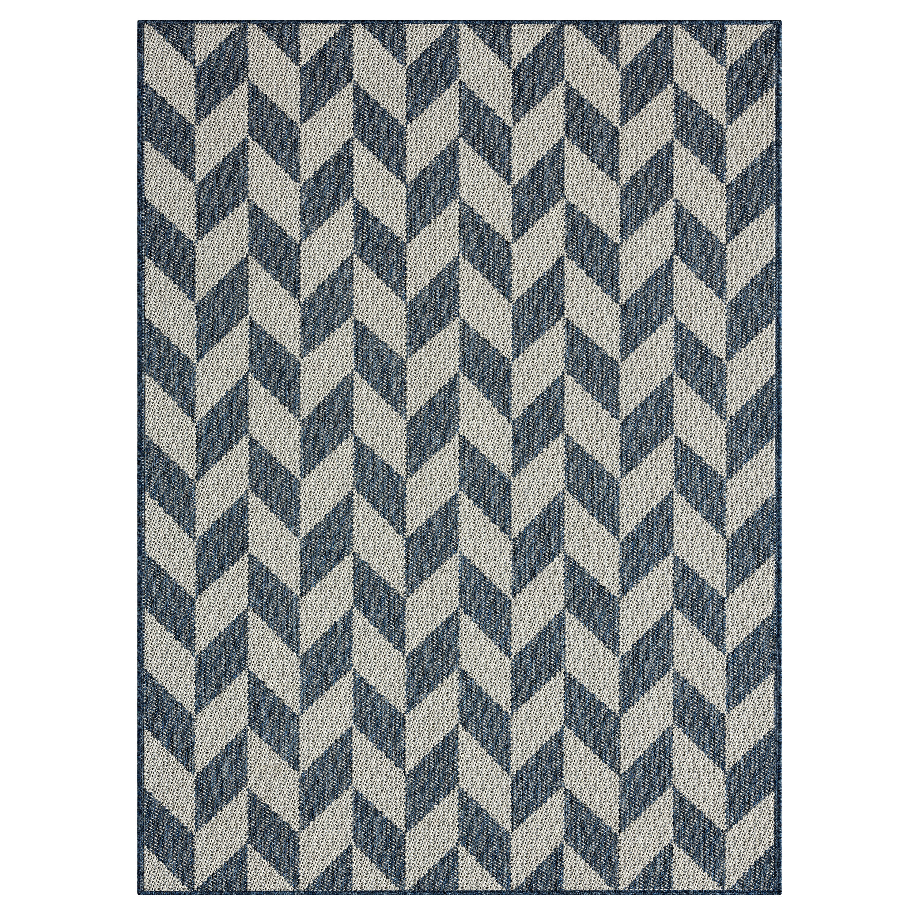 Nicole Miller 2A-4554-300 6 x 9 (ft) Loomed Polypropylene Blue/Cream Rectangular Indoor/Outdoor French Country Area rug