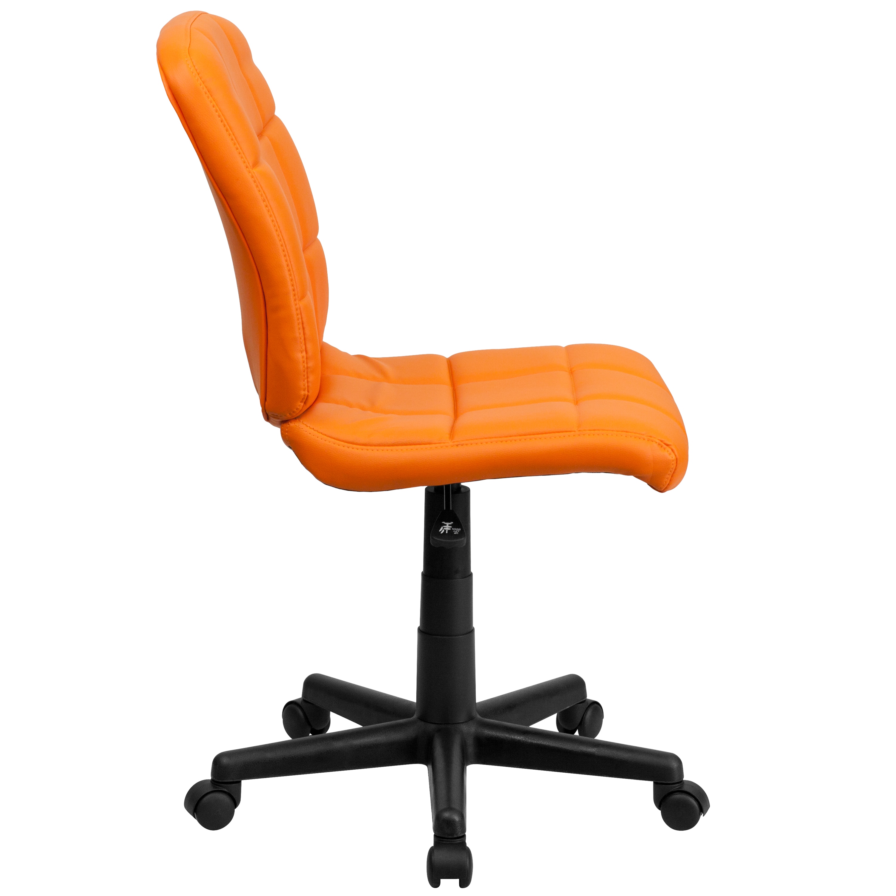 Ergonomic Mid-Back Orange Vinyl Swivel Task Chair
