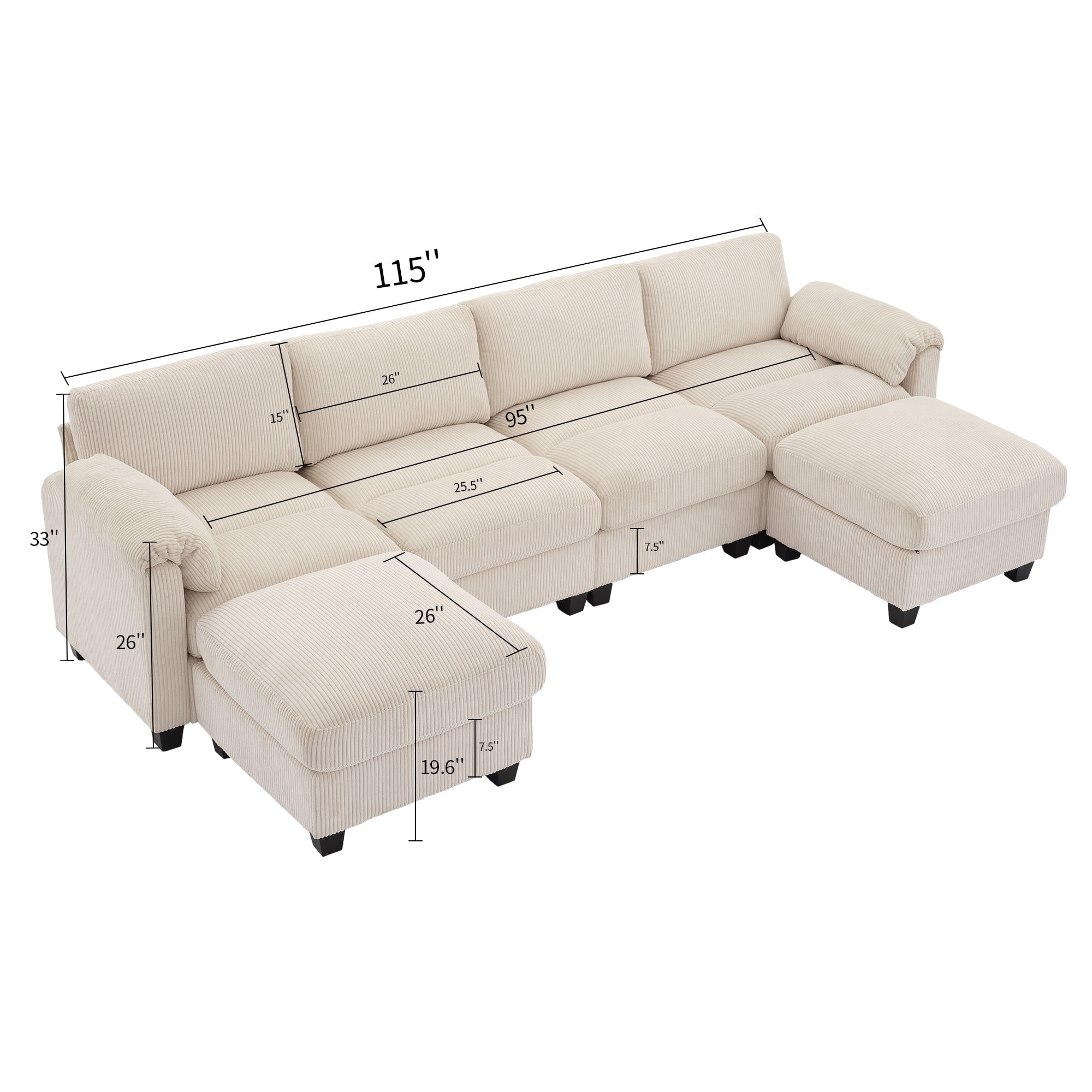 VOUA SAF-DXDRZJ4-BE1 Sofas-Loveseats - View #9