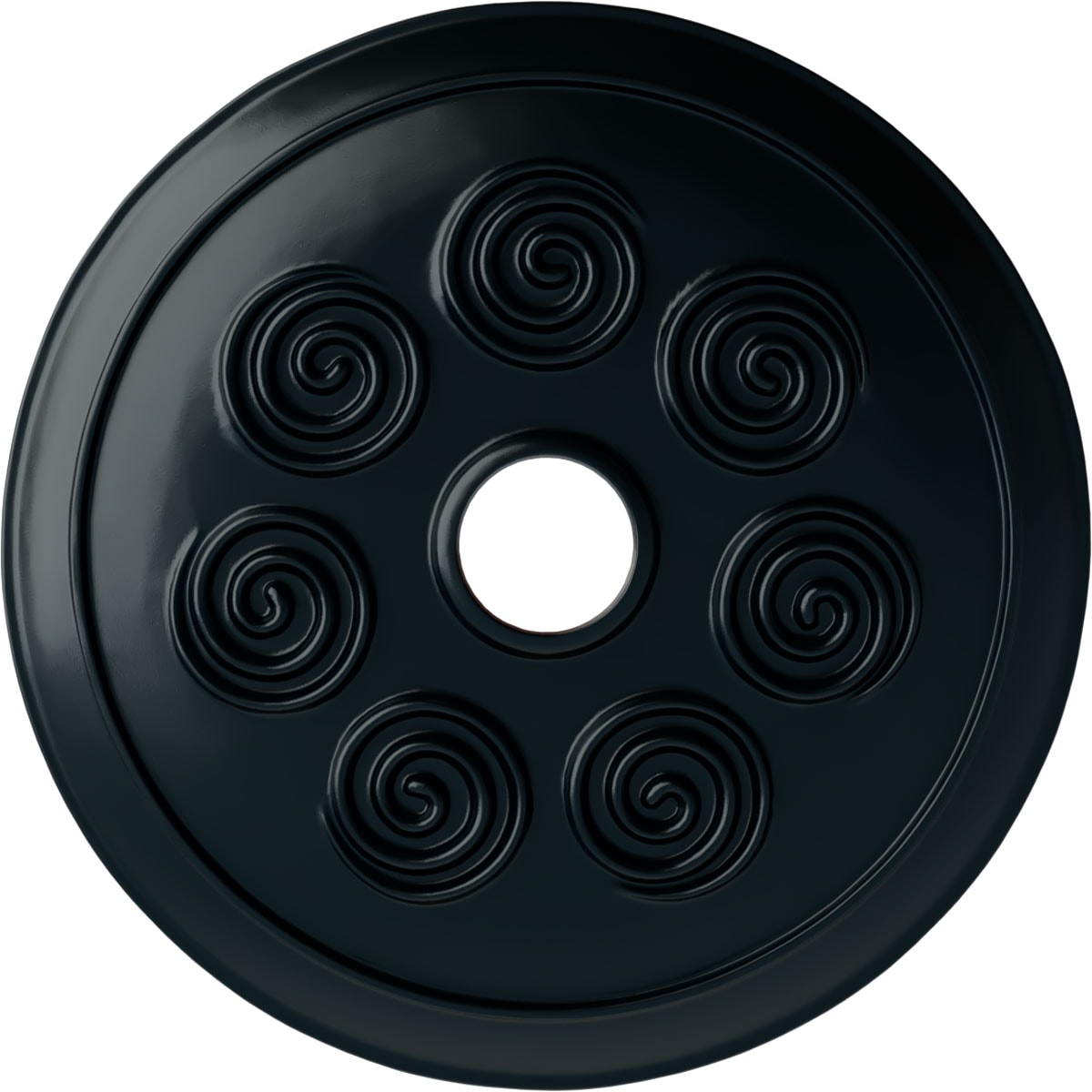 Ekena Millwork CM25SPNSF Spiral 25.25-in W x 25.25-in L Painted Night Shade Polyurethane Whole Ceiling Medallion