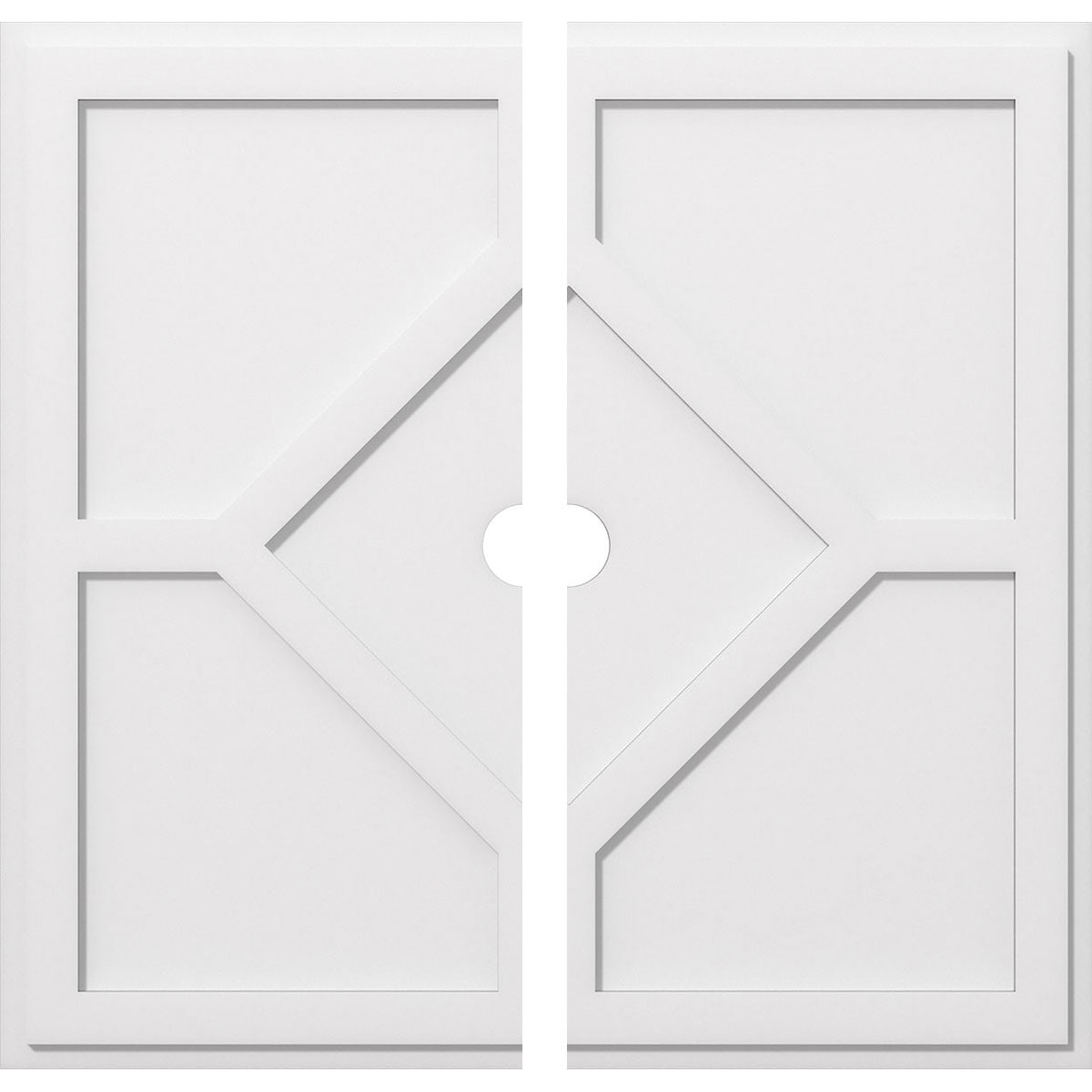 Ekena Millwork CMP38EY2-03000 Embry 38-in W x 38-in L Contemporary White PVC Split Ceiling Medallion