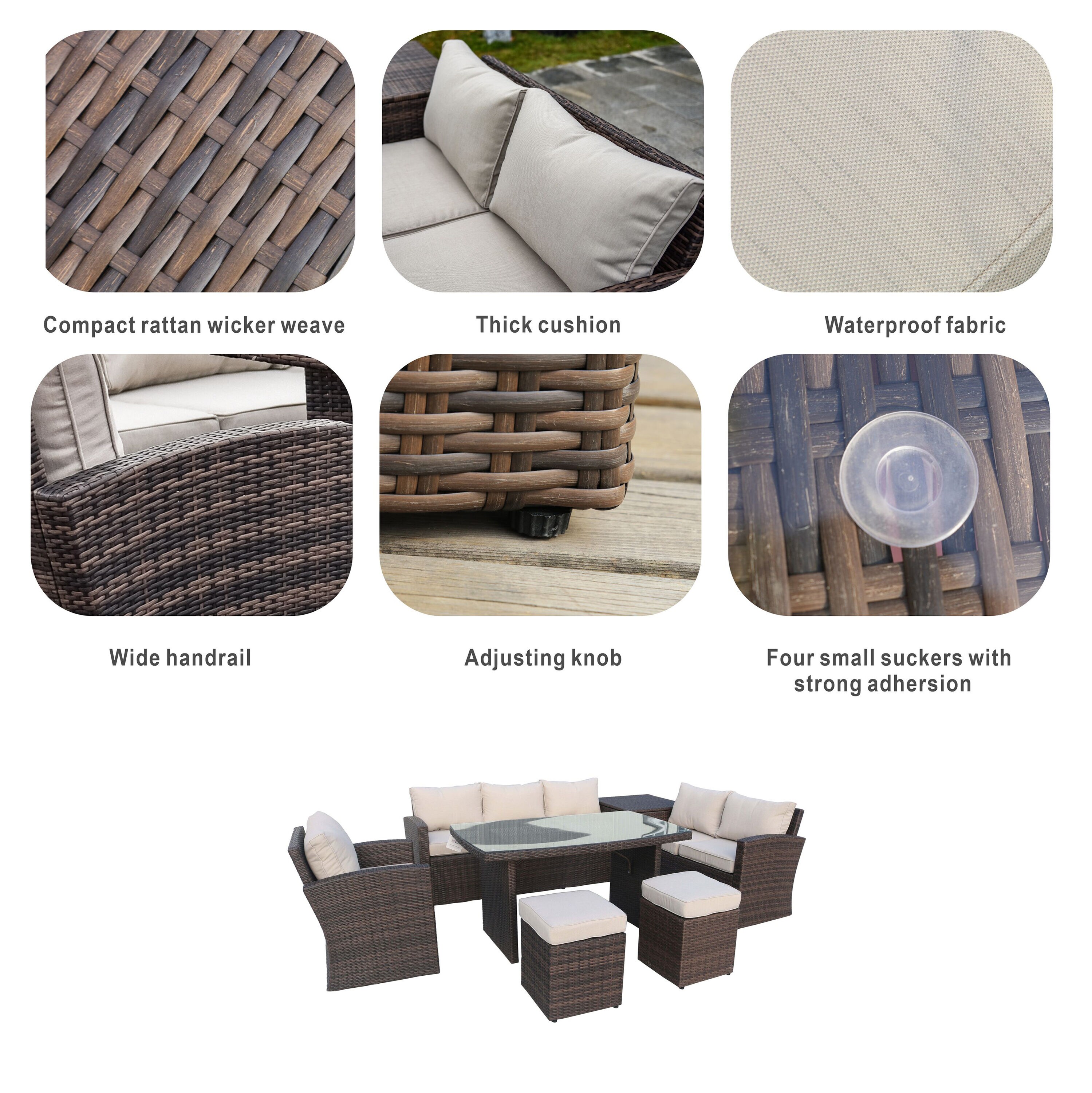 Moda Furnishings CMAS-1403B-BR Patio-Conversation-Sets - View #8
