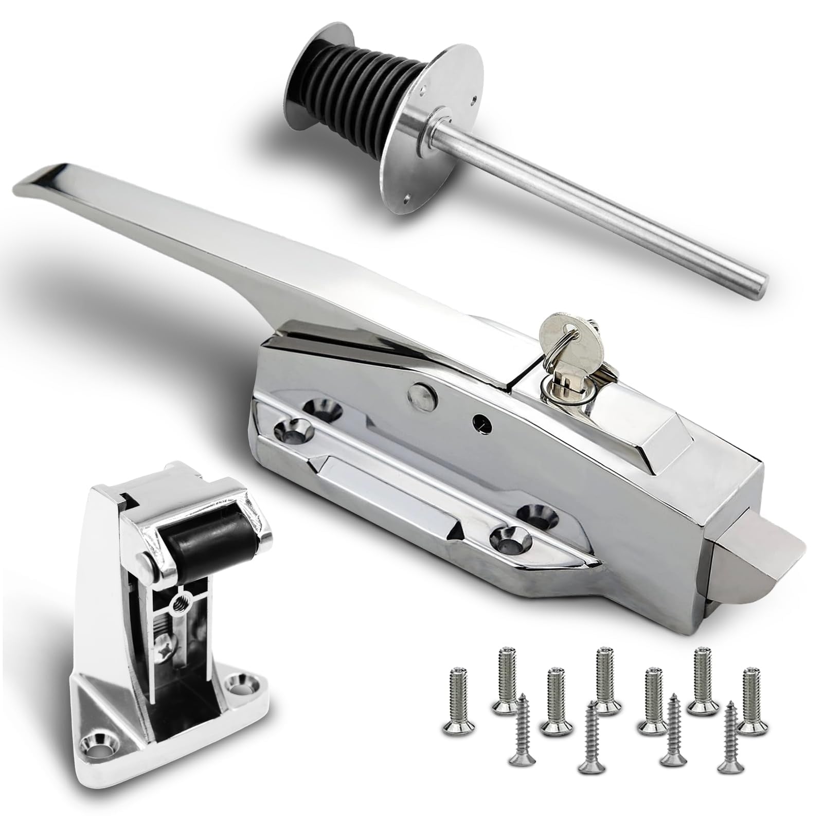 Aoibox  Walk In Cooler and Freezer Door Complete Latch Kit with Interior Release Handle Radial Latch Assembly