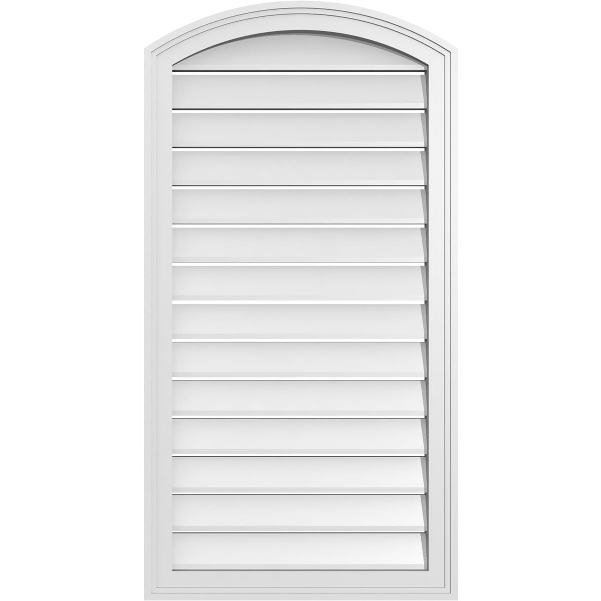 Ekena Millwork GVPAR22X4202SF 22-Inches x 42-Inches Off-white Round top PVC Gable Louver Vent
