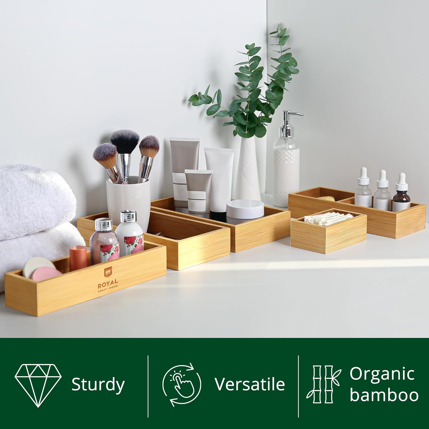 Royal Craft Bamboo 5-Piece Storage Box Set