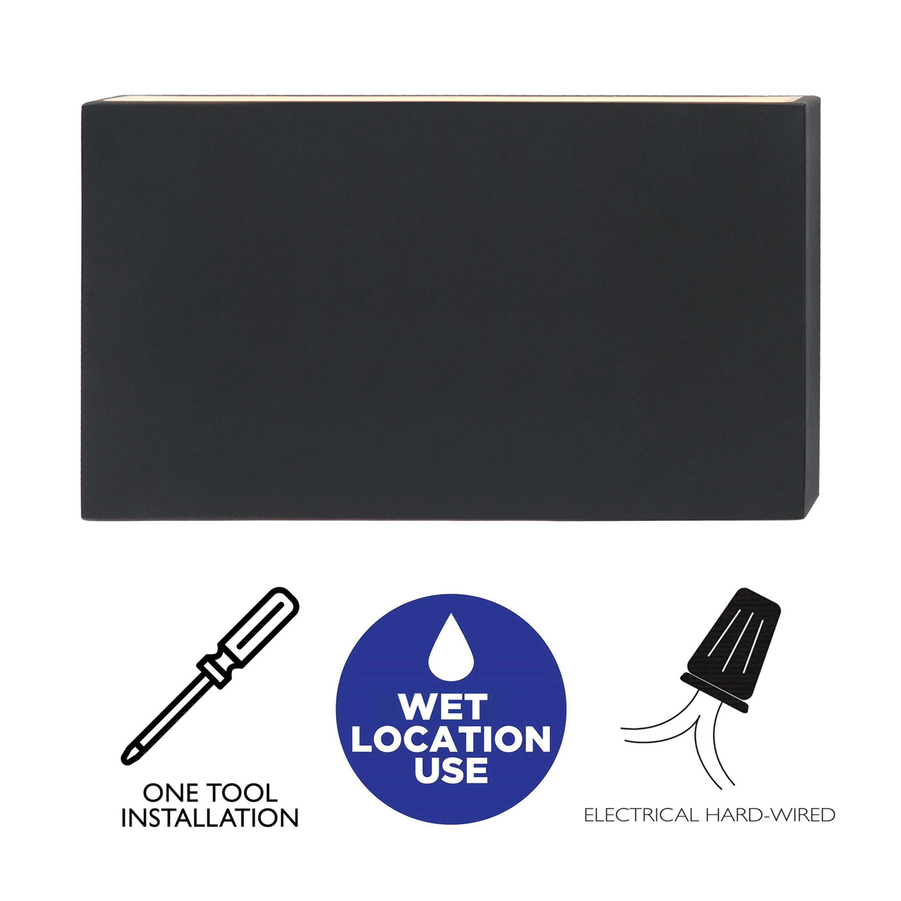 Matte Black Aluminum Rectangular LED Outdoor/Indoor Wall Sconce