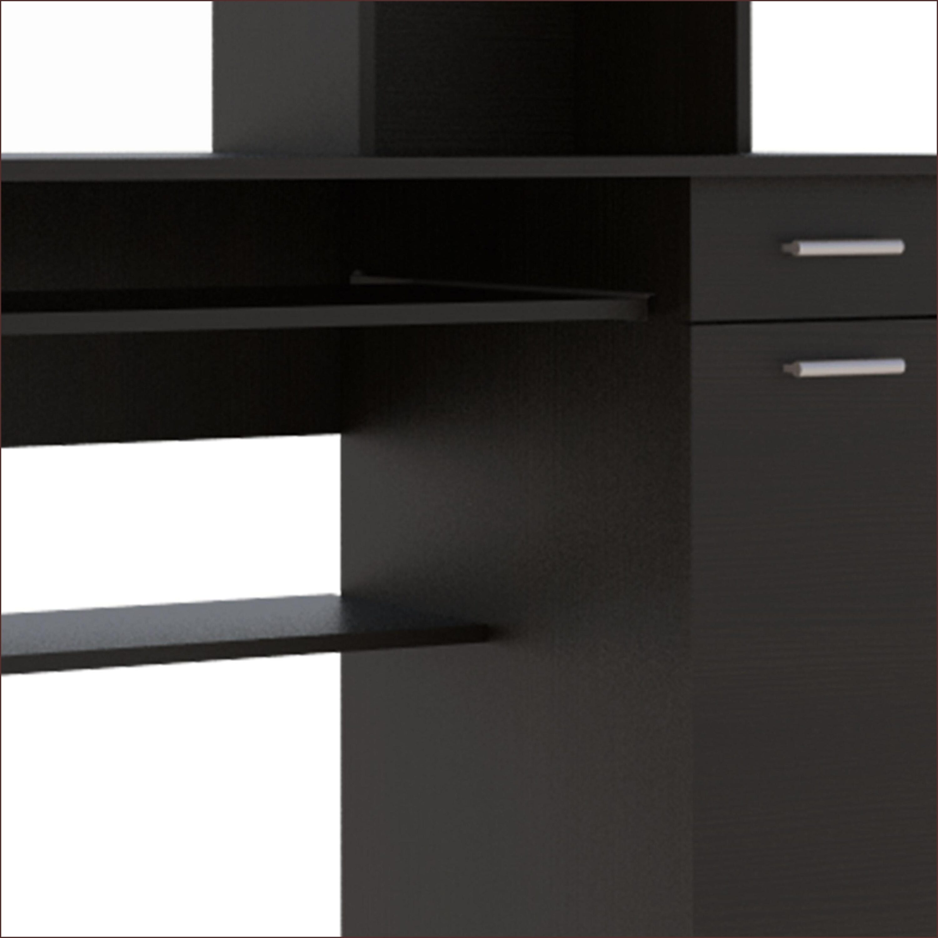 SunJet Desks Classic Hutch Desk with 5 Shelves 1 Drawer Keyboard Tray ...
