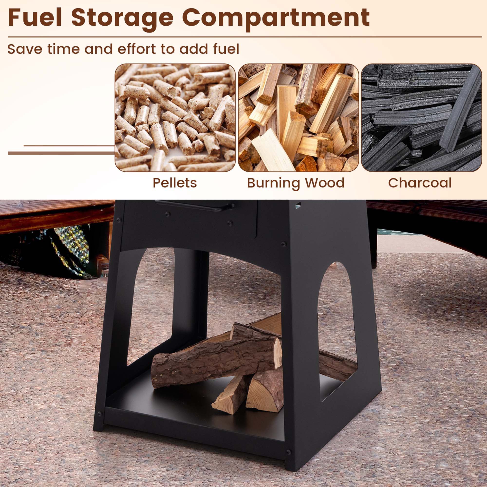 Costway HCST00704 Outdoor-Woodburning-Firepits - View #5