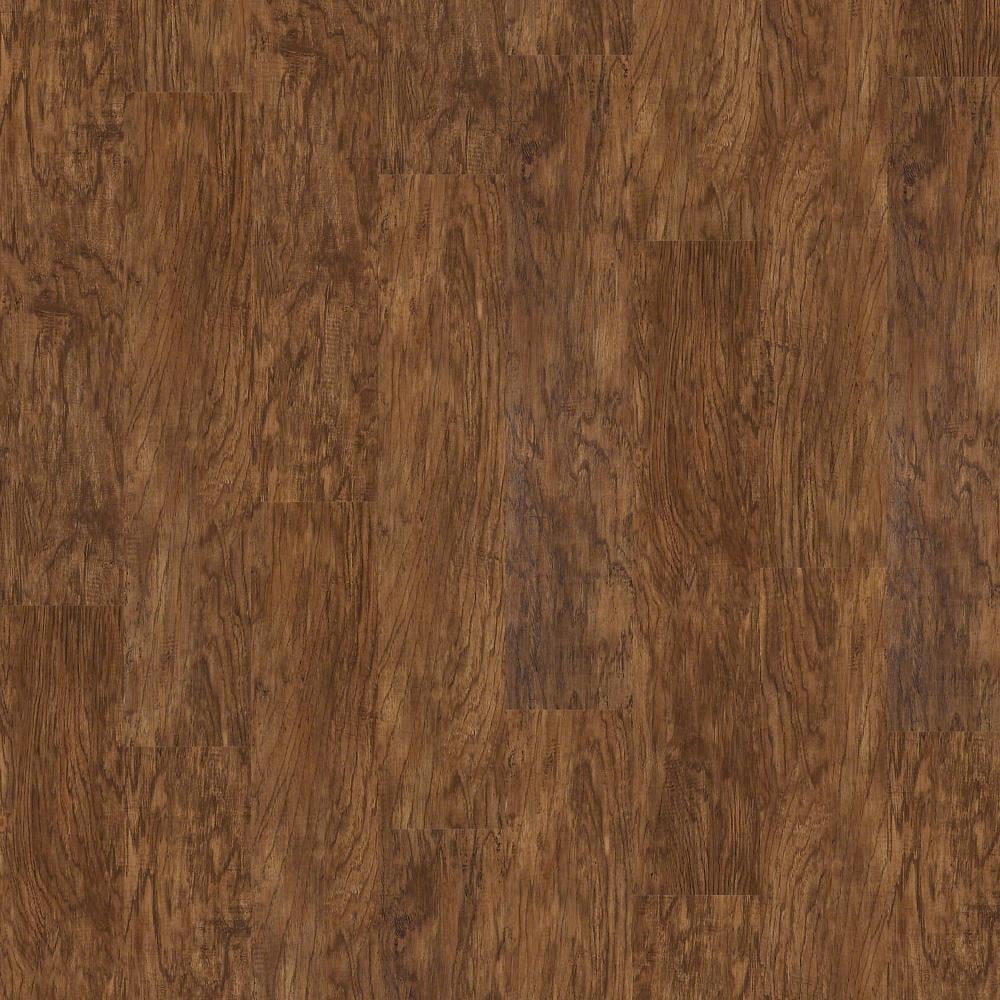 Shaw LX90600355 Triad Tigers Eye Brown Wood look 12-Mils x 7-in W x 48-in L Water Resistant Glue down Luxury Vinyl Plank Flooring ( 34.98-Sq. Feet Carton )